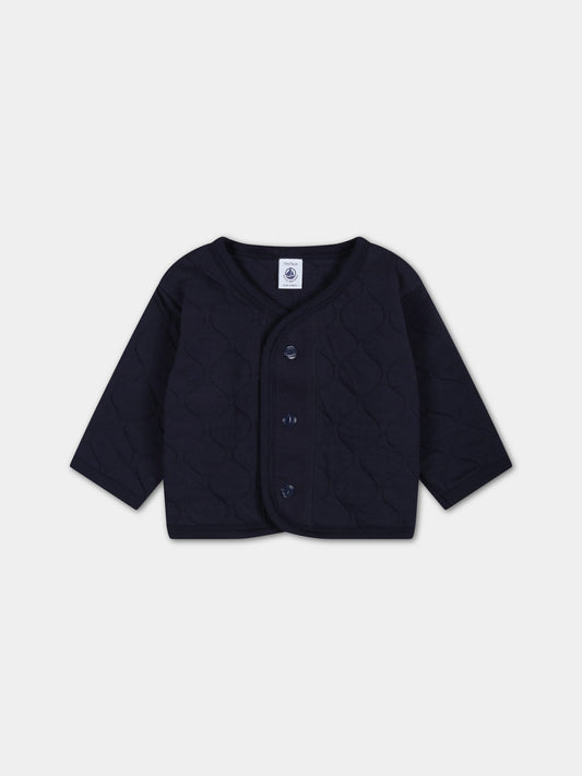 Cardigan blu per neonato,Petit Bateau,A0779 SMOKING