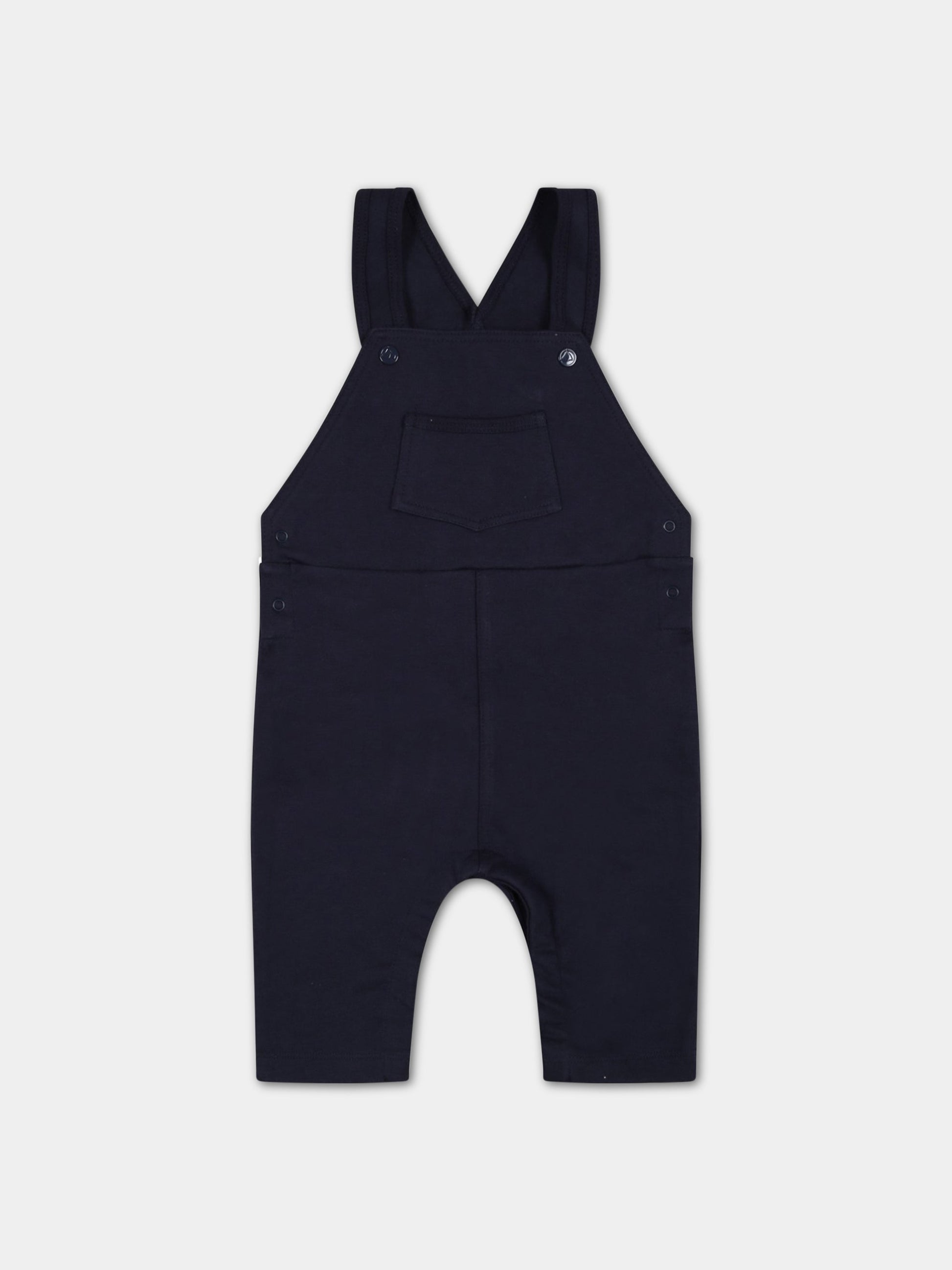 Salopette blu per neonato,Petit Bateau,A0783 SMOKING