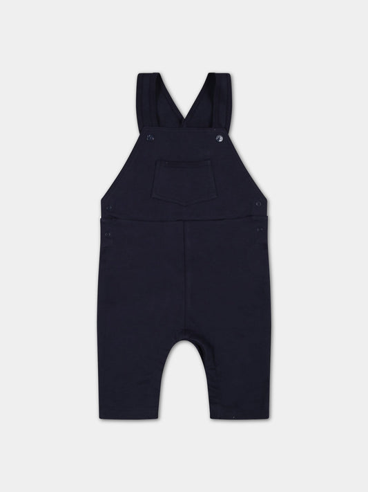 Salopette blu per neonato,Petit Bateau,A0783 SMOKING