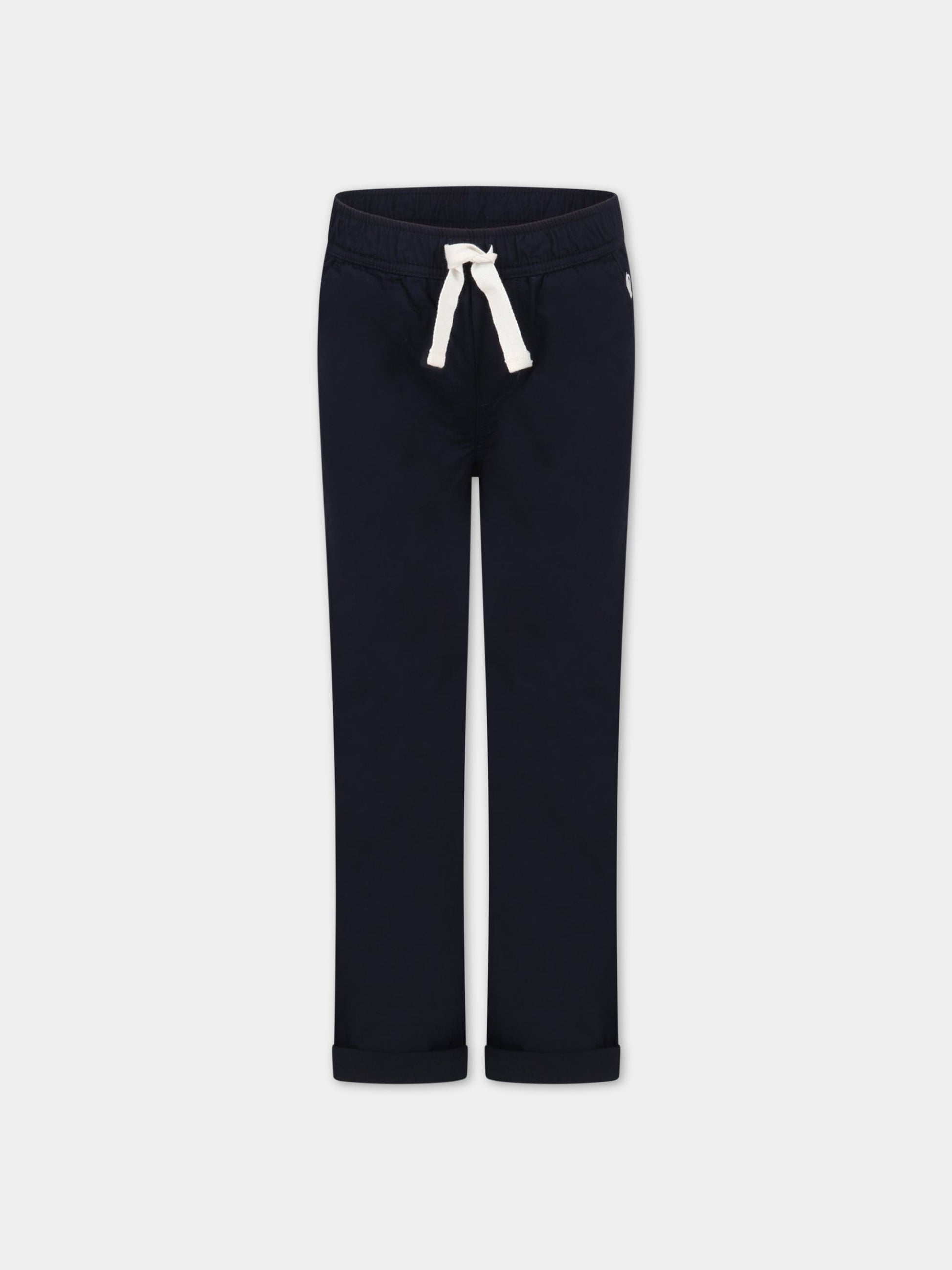 Pantaloni blu per bambino con logo bianco,Petit Bateau,A06Q6 SMOKING