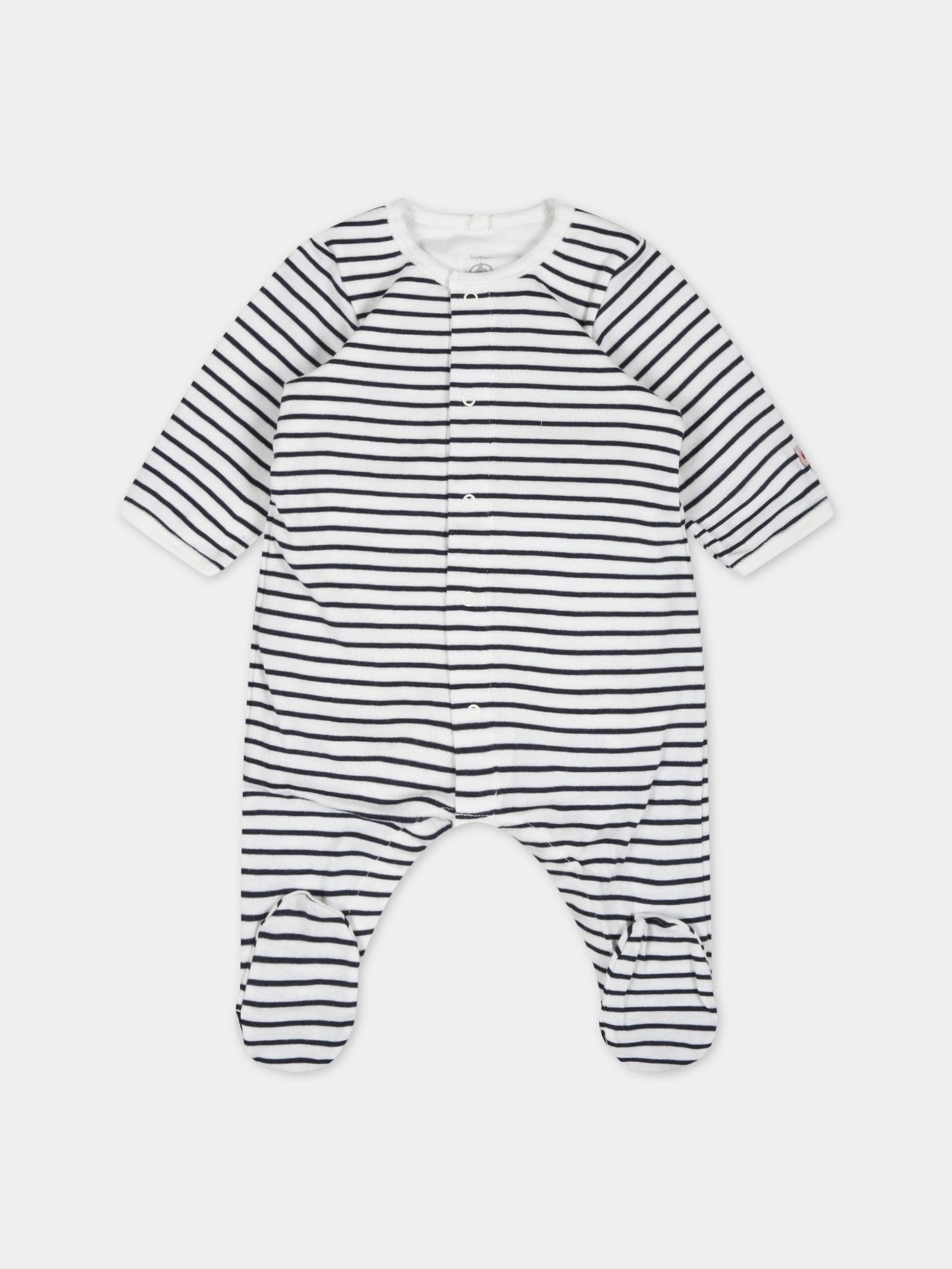 Tutina multicolor per neonato con patch logato,Petit Bateau,A06L0 MARSHMALLOW/SMOKING