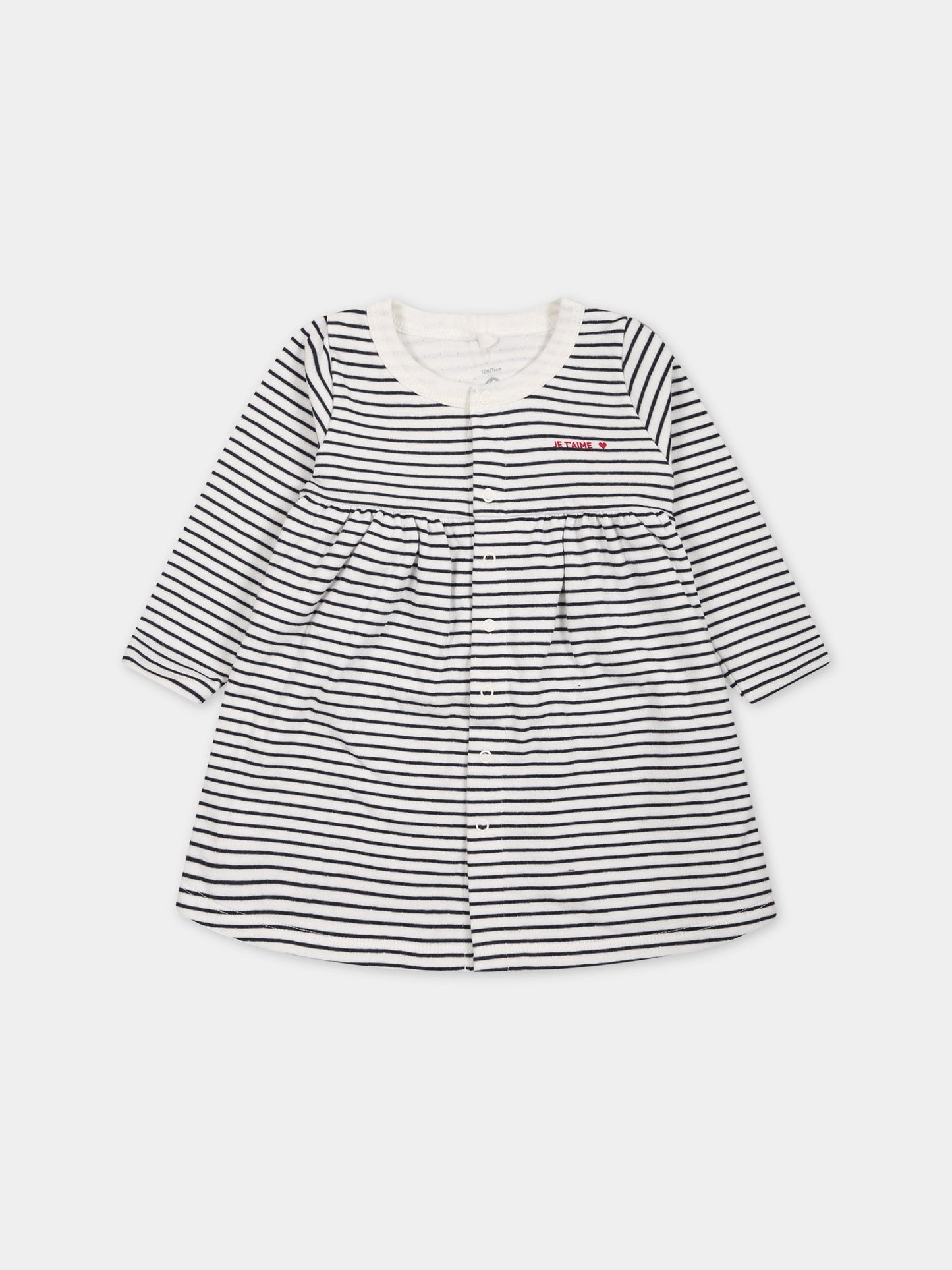 Completo multicolor per neonata con cuore,Petit Bateau,A06XN MARSHMALLOW/SMOKING