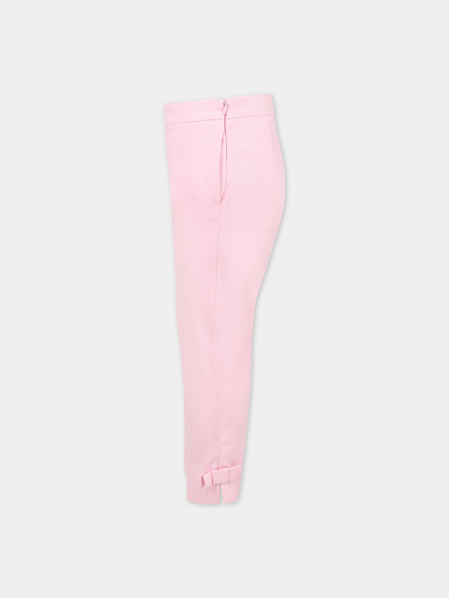 Pantaloni rosa per bambina con fiocco,Simonetta,SS6B21 G0097 555