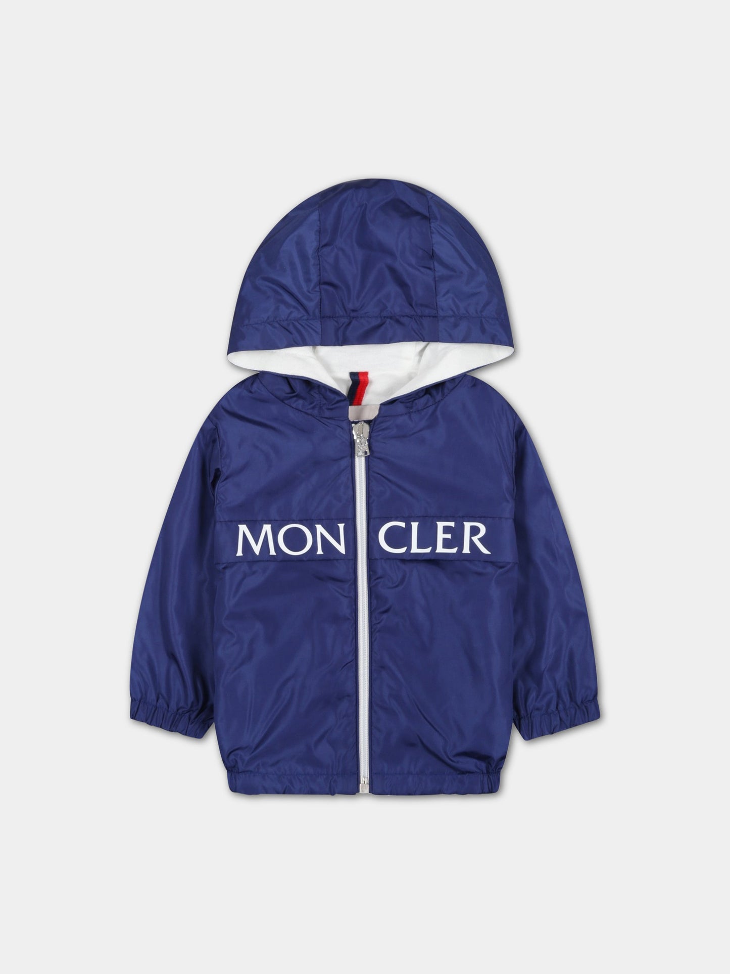 Giacca  Erdvile  blu a vento per neonato con logo e patch,Moncler Kids,951 1A00012 539ZD 750