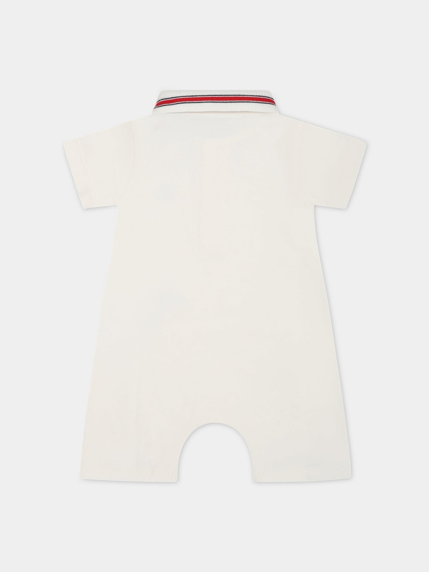 Pagliaccetto bianco per neonati con logo,Moncler Kids,951 8L00005 8496F 034