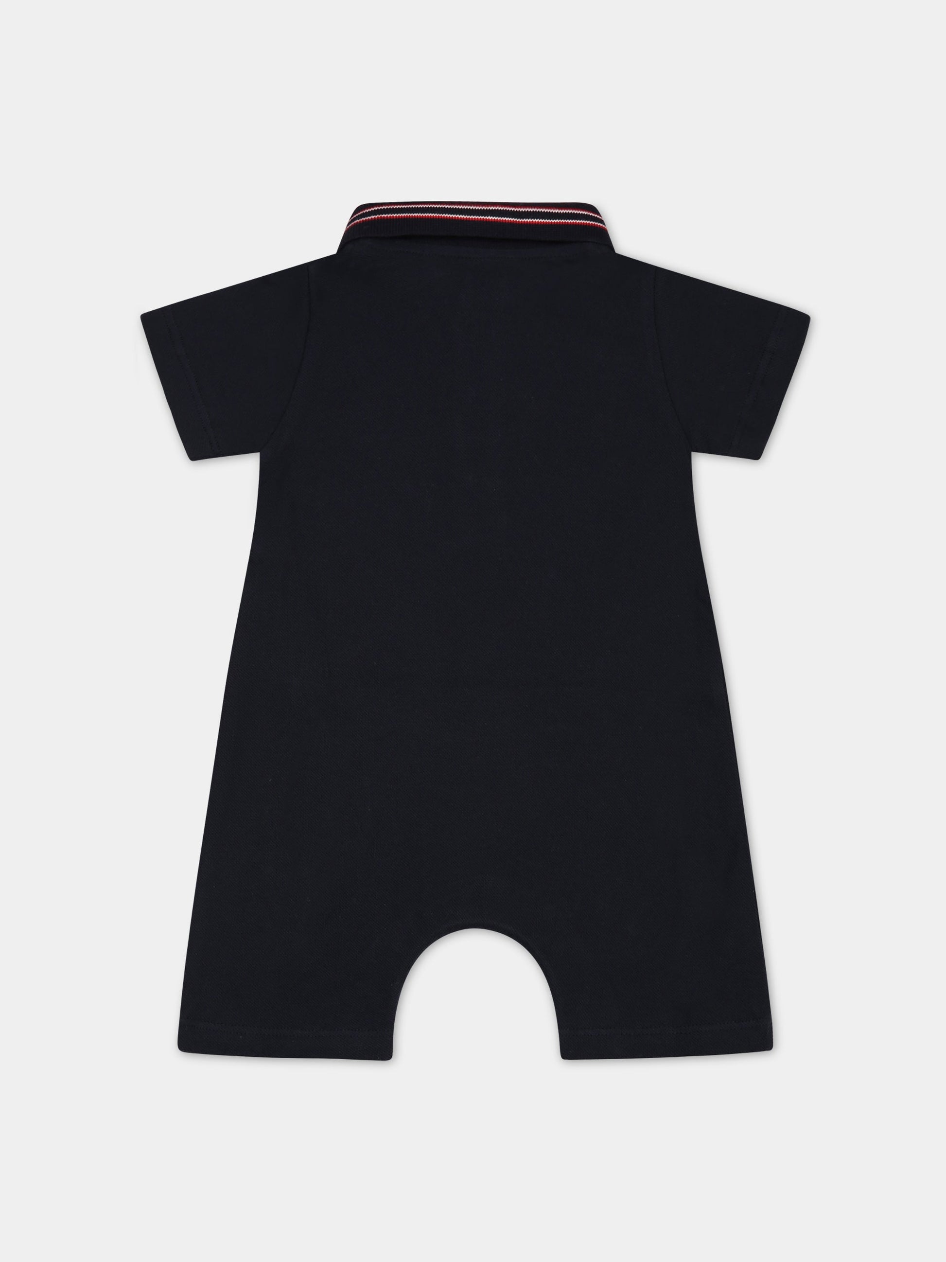 Pagliaccetto blu per neonati con logo,Moncler Kids,951 8L00005 8496F 773