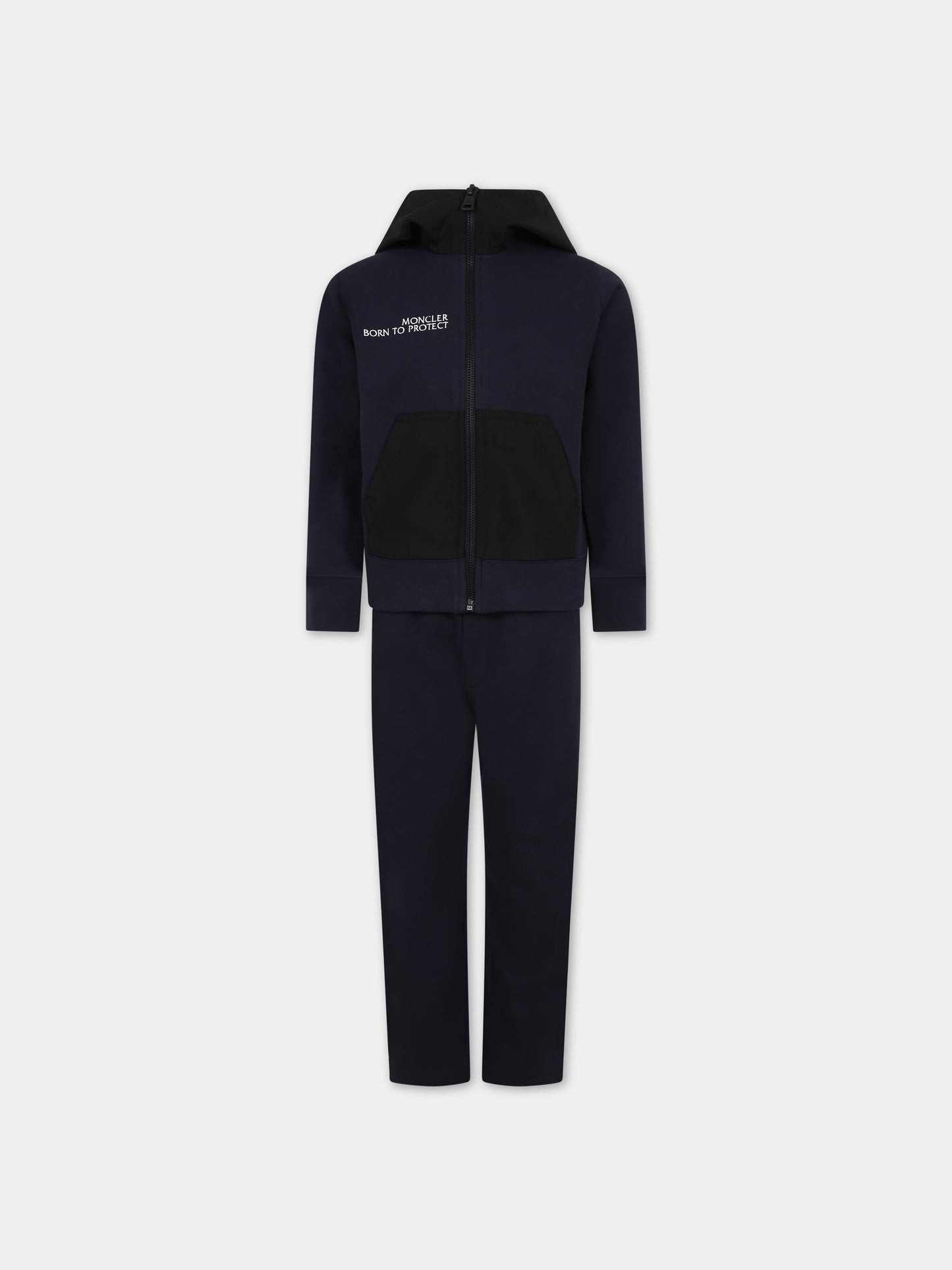 Completo blu per bambino con logo,Moncler Kids,954 8M00025 899Z5 778