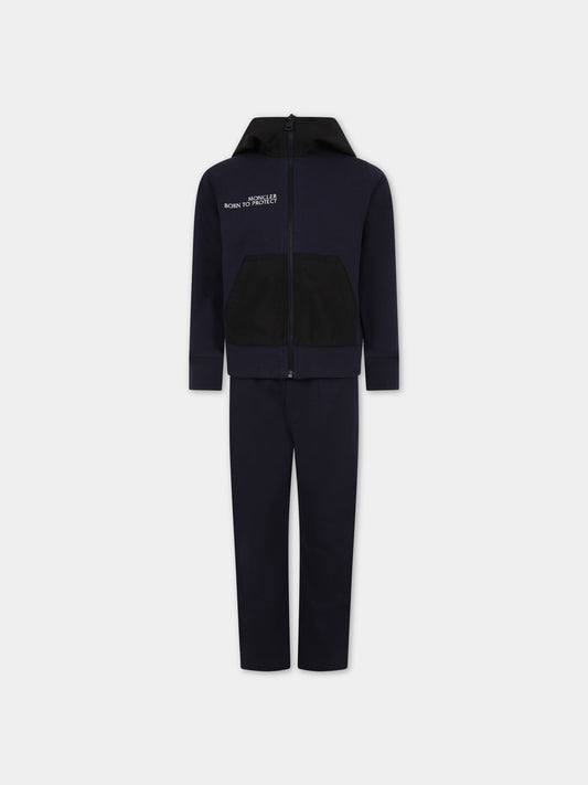 Completo blu per bambino con logo,Moncler Kids,954 8M00025 899Z5 778