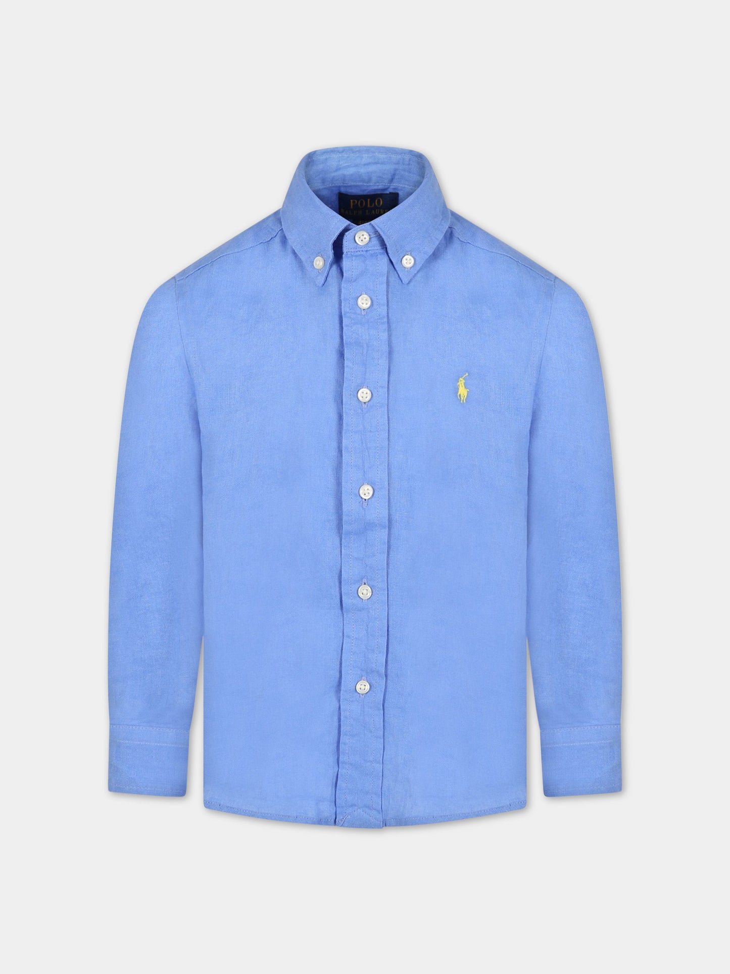 Camicia azzurro per bambino con logo,Ralph Lauren Kids,865270003