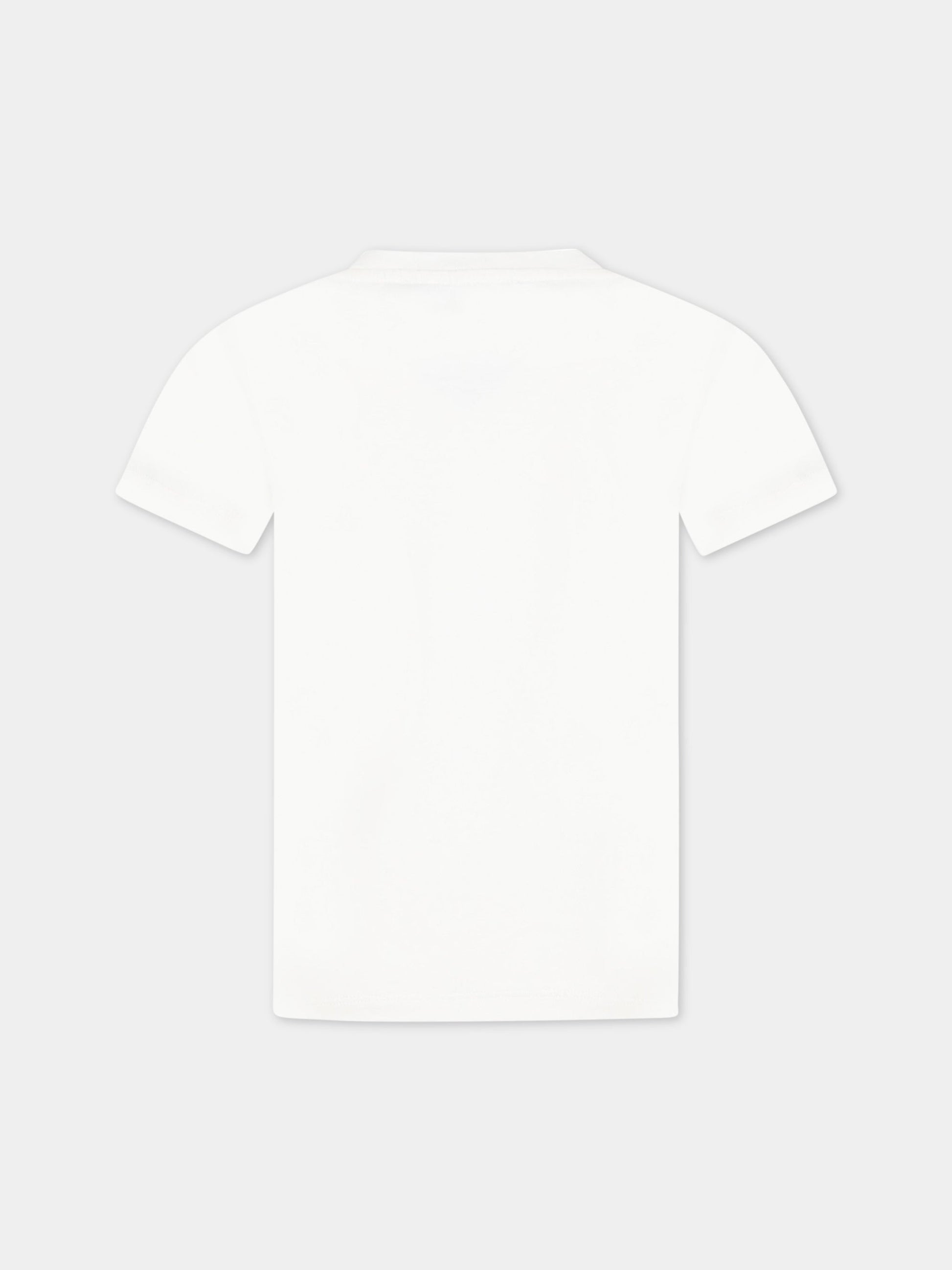 T-shirt bianca per bambina con loghi e Spille Safety,Versace,1009092 1A06482 2W070