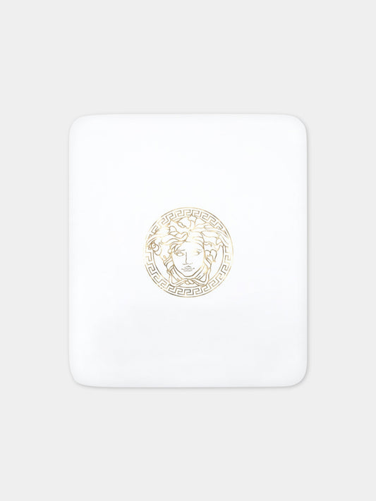 Coperta bianca per neonata con Medusa,Versace,1000092 1A06300 6W560