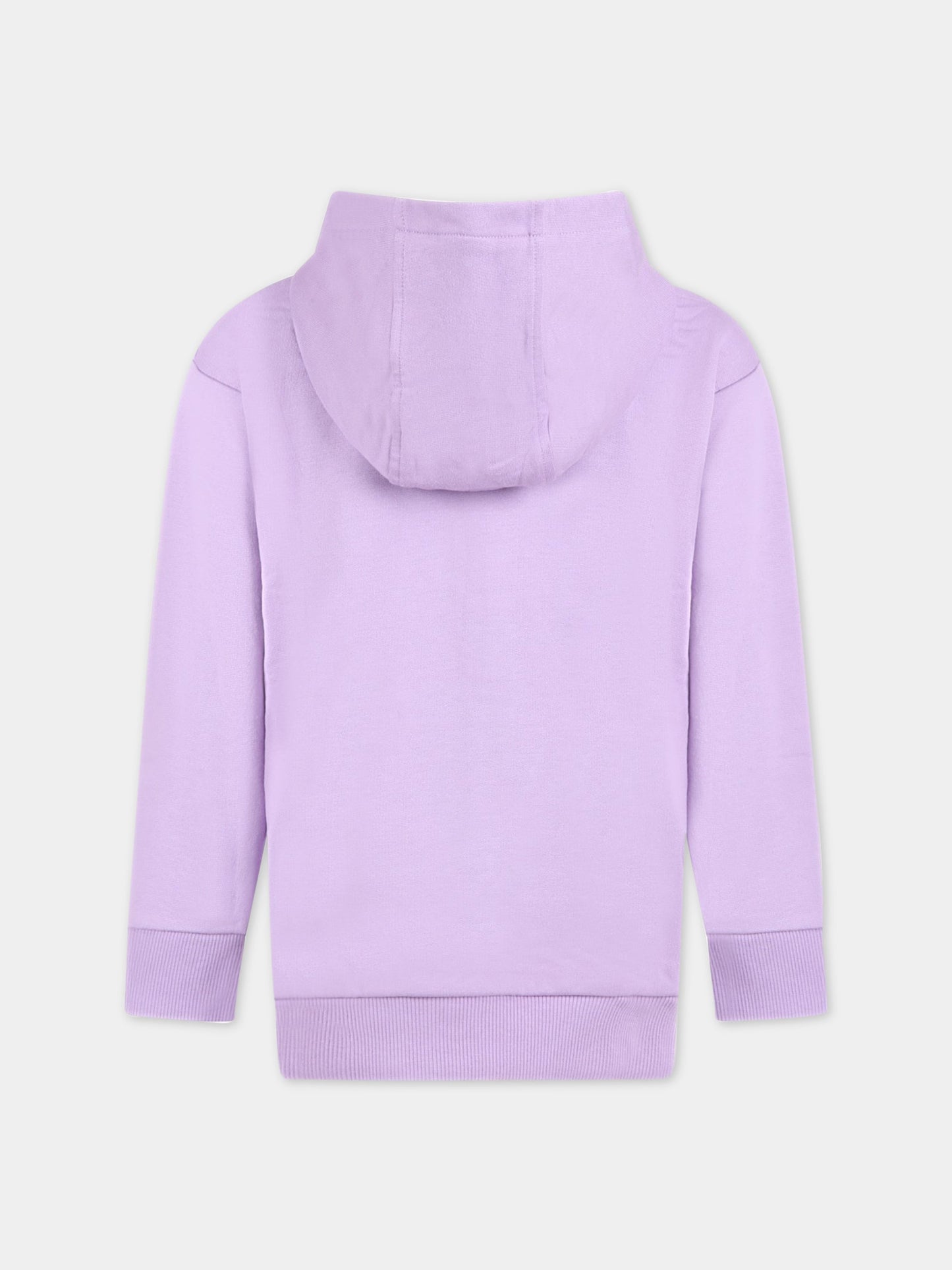 Felpa viola per bambina con logo e Spilla Safety,Versace,1007359 1A04697 2L690