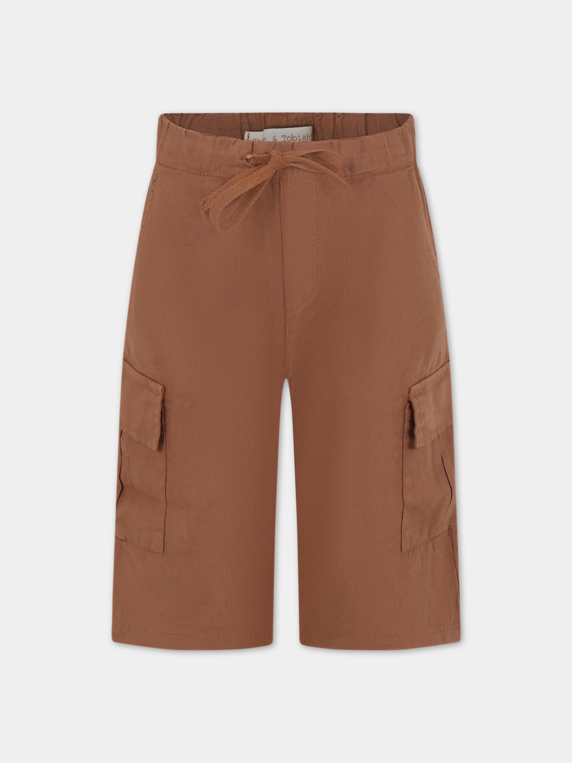 Bermuda marroni per bambino in lino,Zhoe & Tobiah,LIN4 358