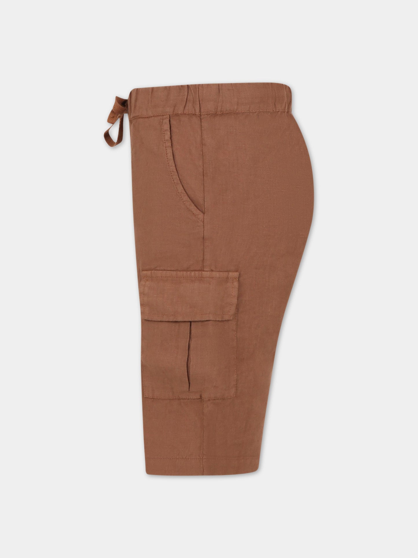 Bermuda marroni per bambino in lino,Zhoe & Tobiah,LIN4 358