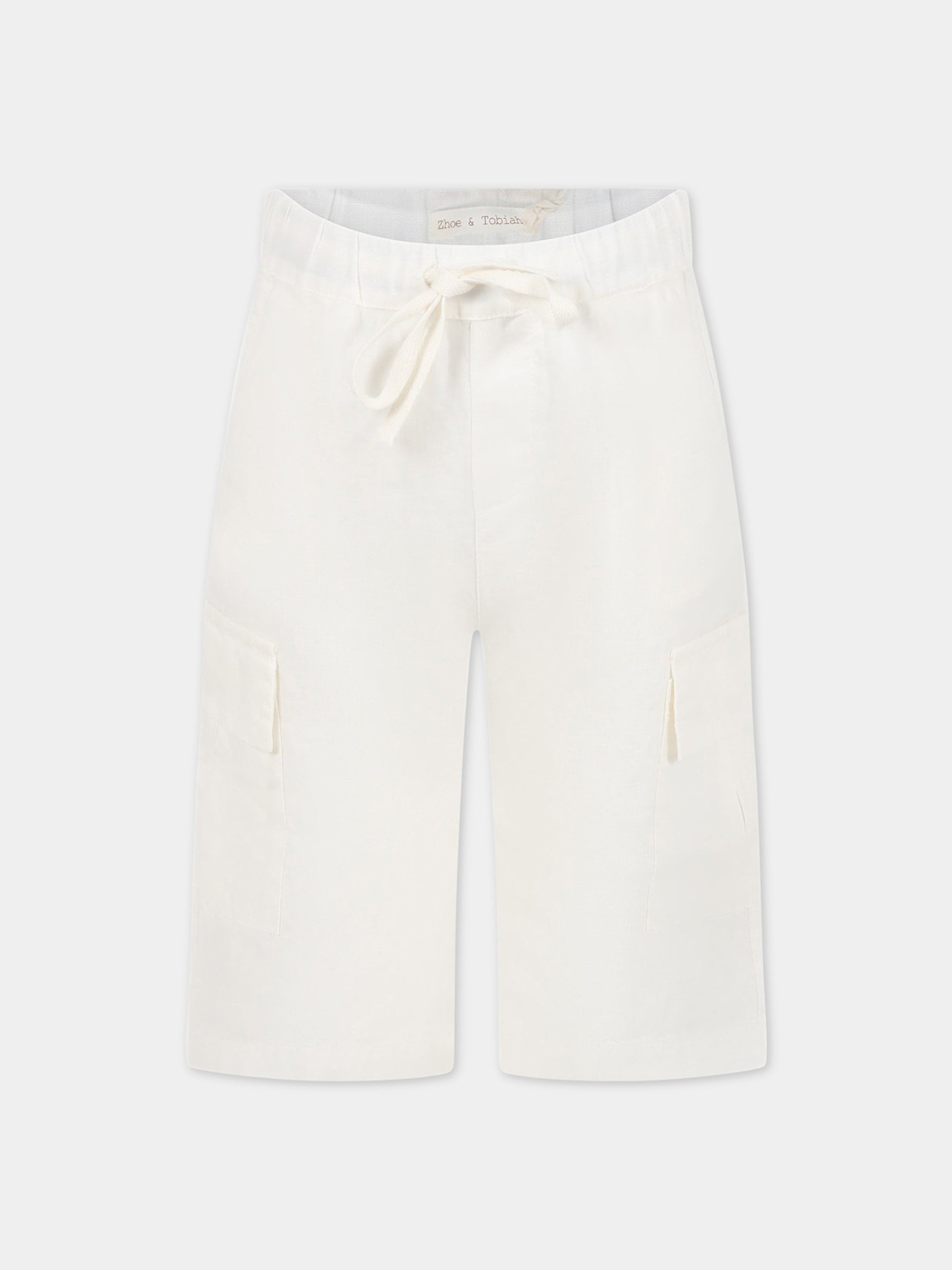 Bermuda avorio per bambino in lino,Zhoe & Tobiah,LIN4 1