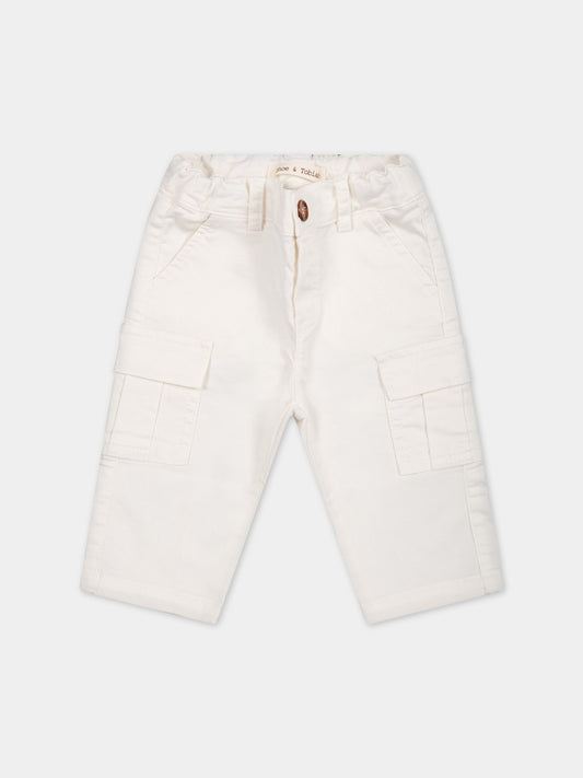 Pantaloni casual bianco per neonato,Zhoe & Tobiah,JPS8 1