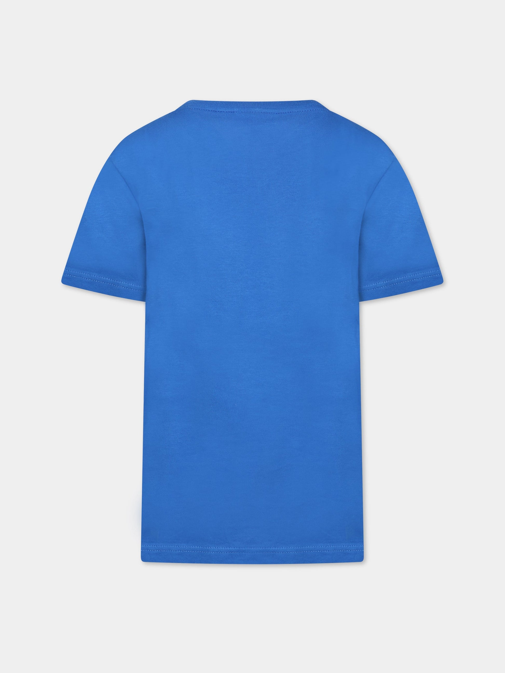 T-shirt blu per bambino con iconico coccodrillo,Lacoste,TJ1442 KXB
