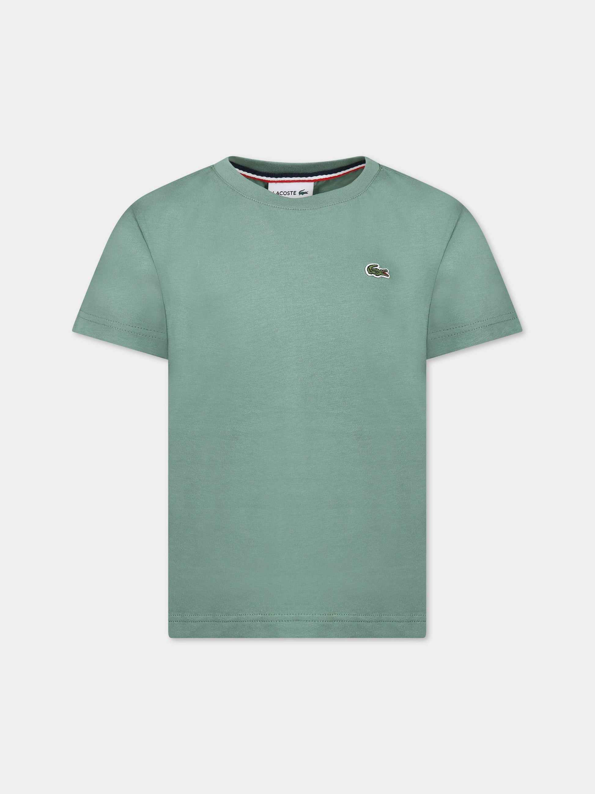 T-shirt verde per bambino con iconico coccodrillo,Lacoste,TJ1442 KX5