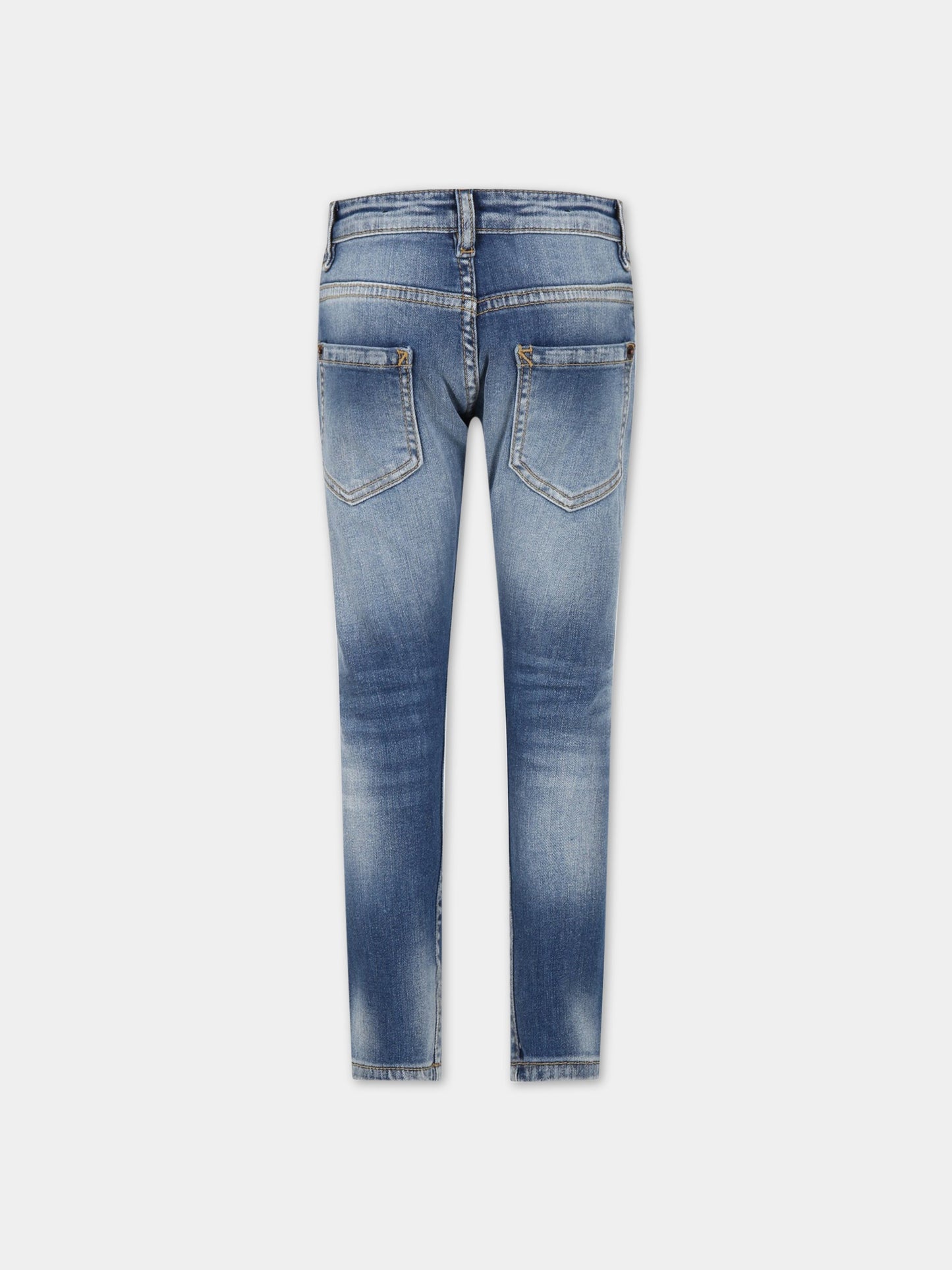 Jeans blu per bambino con patch logato,Dsquared2,DQ1336 D0A2K DQ01