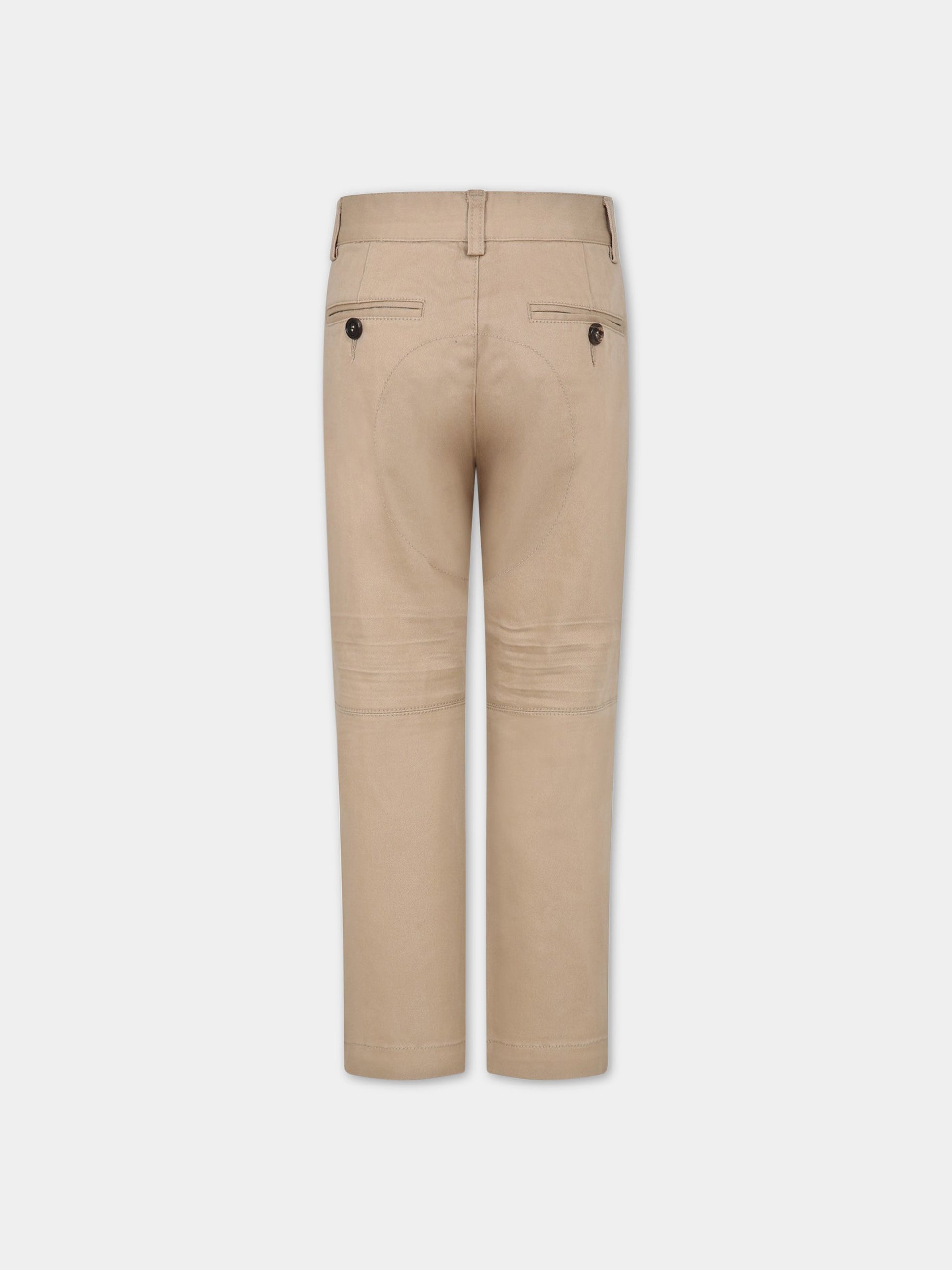 Pantaloni beige per bambino con logo,Dsquared2,DQ1505 D0093 DQ707