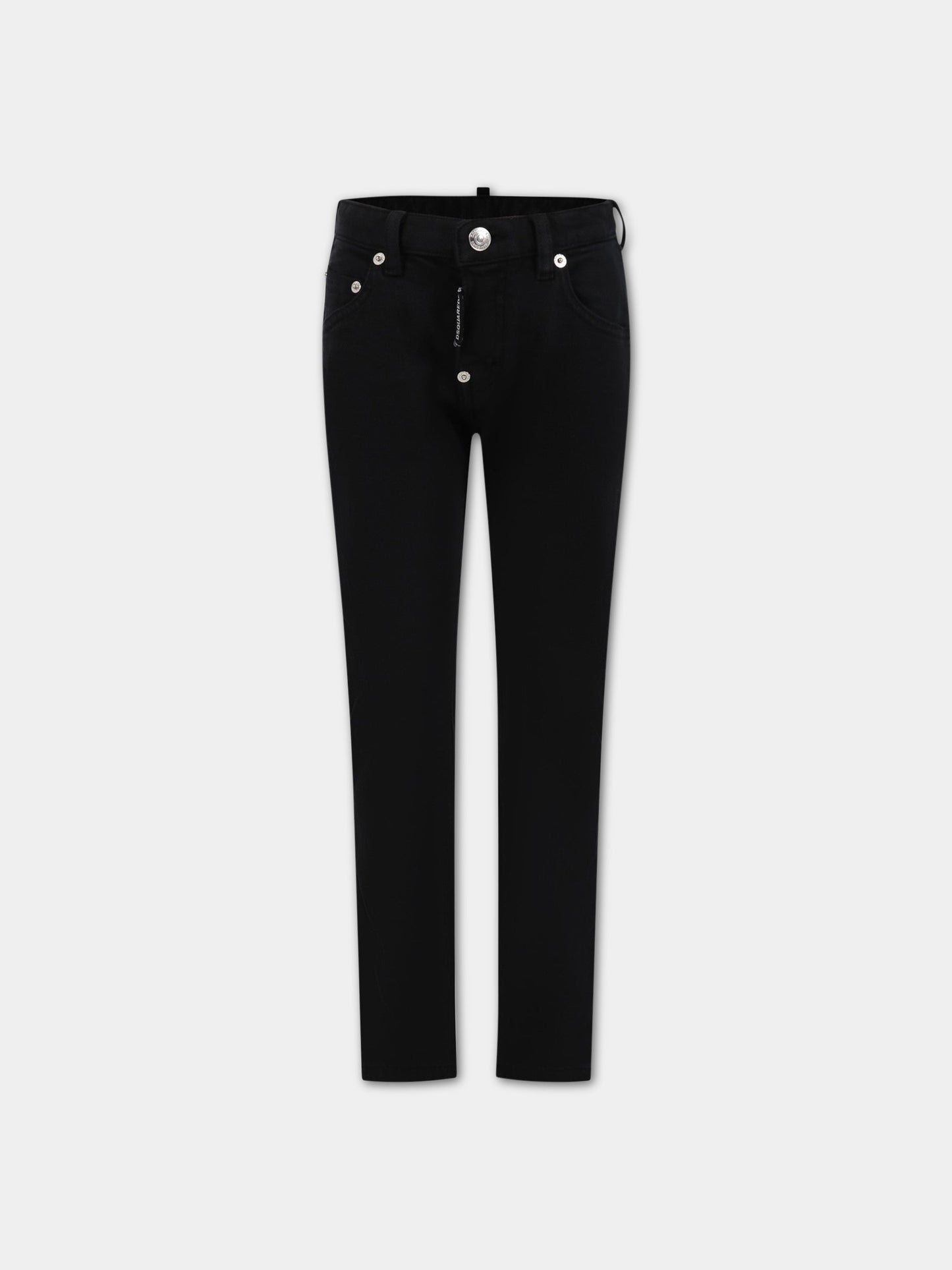 Jeans nero per bambino con patch logato,Dsquared2,DQ1761 D0A4E DQ900