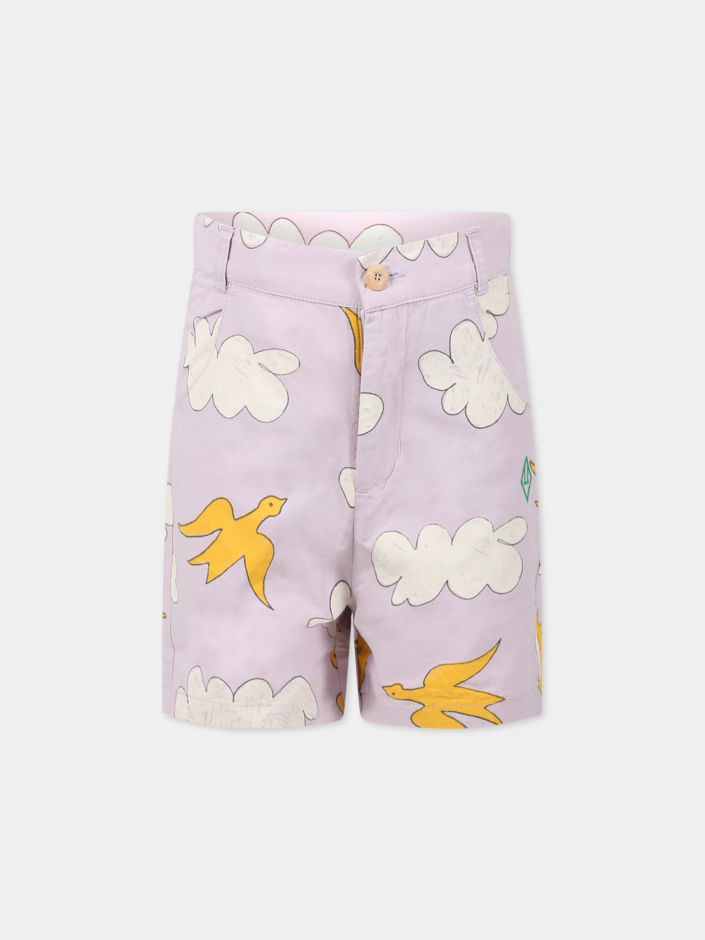 Shorts viola per bambini con nuvole e logo,The Animals Observatory,S23050 141 BC