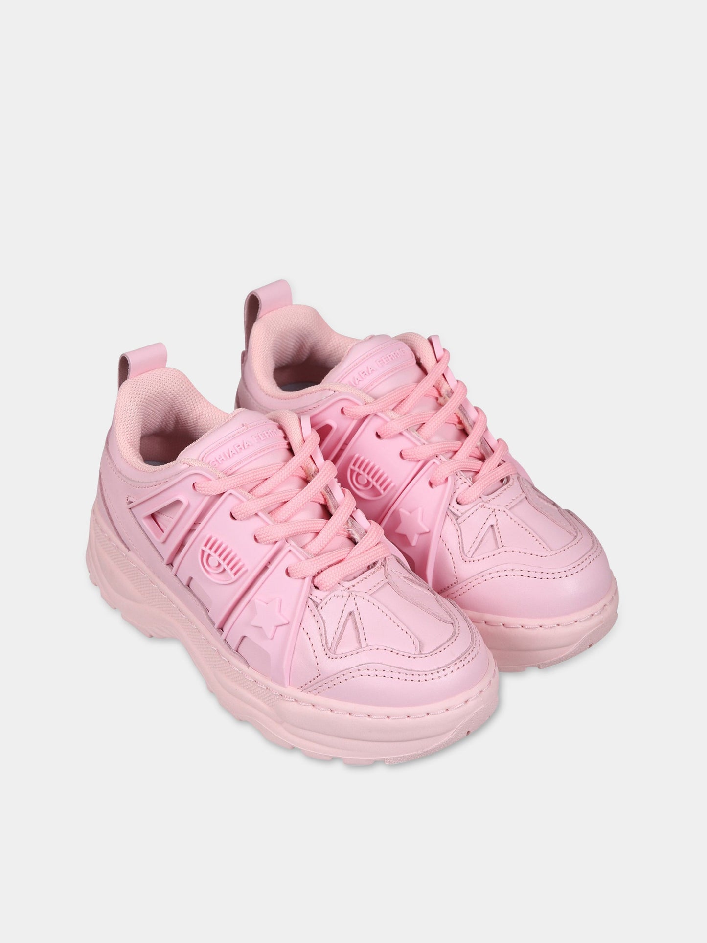 Sneakers rosa per bambina con iconici eyes flirting,Chiara Ferragni Collection,CFB200 012 K