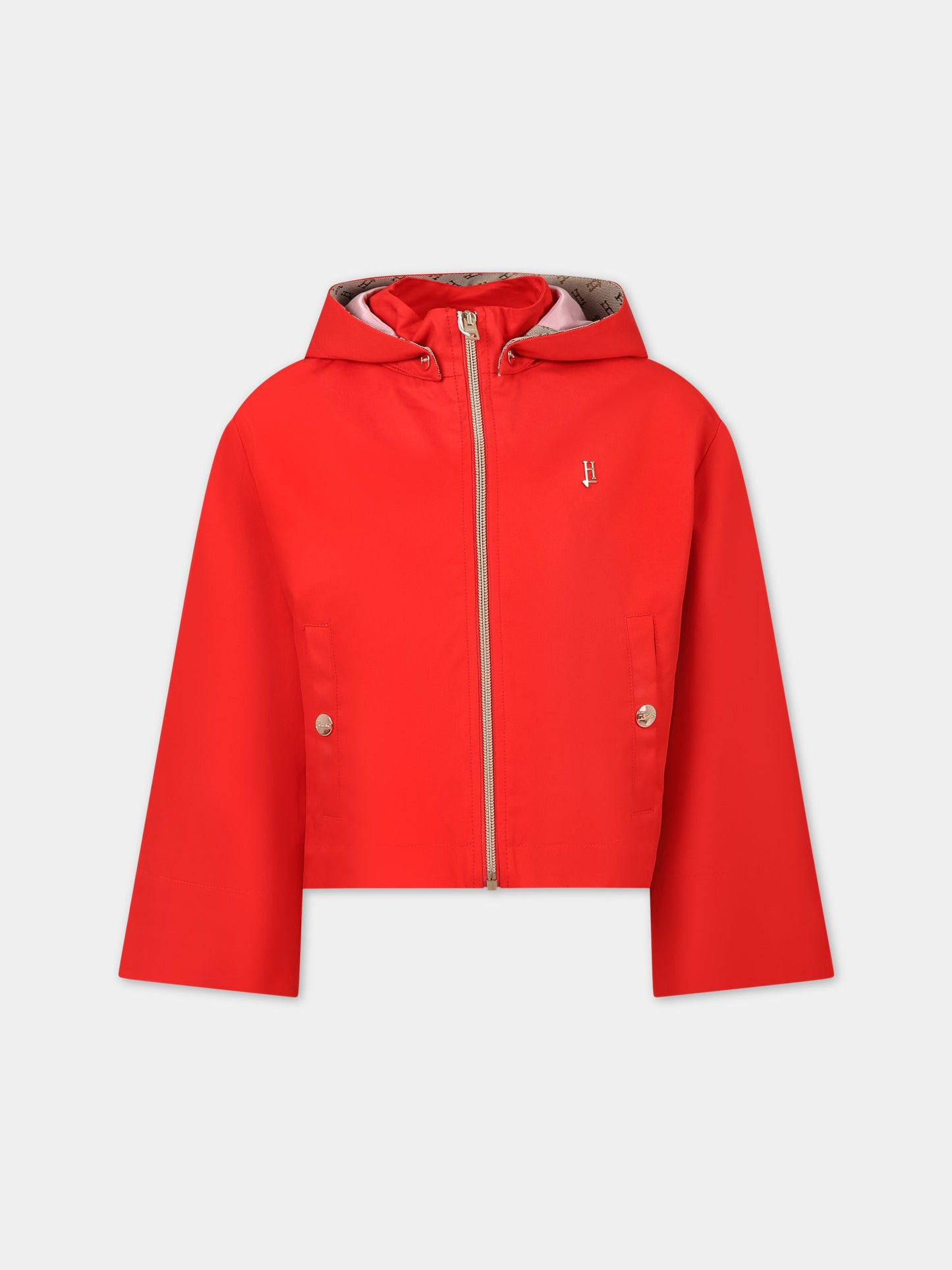 Giubbotto rosso per bambina con logo,Herno Kids,GI000061G 13218 6030