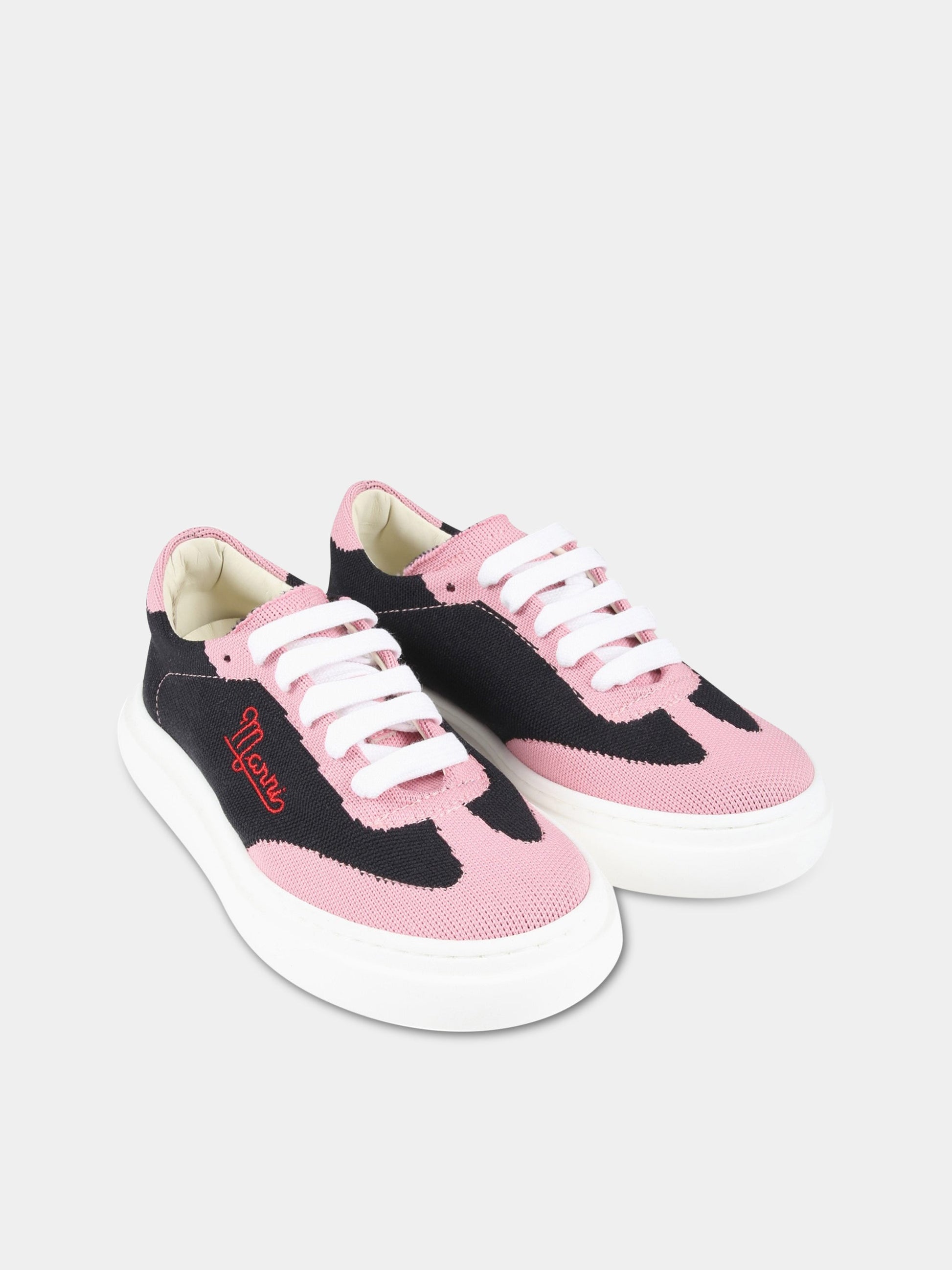 Sneakers multicolor per bambina con logo rosso,Marni Kids,73492 2