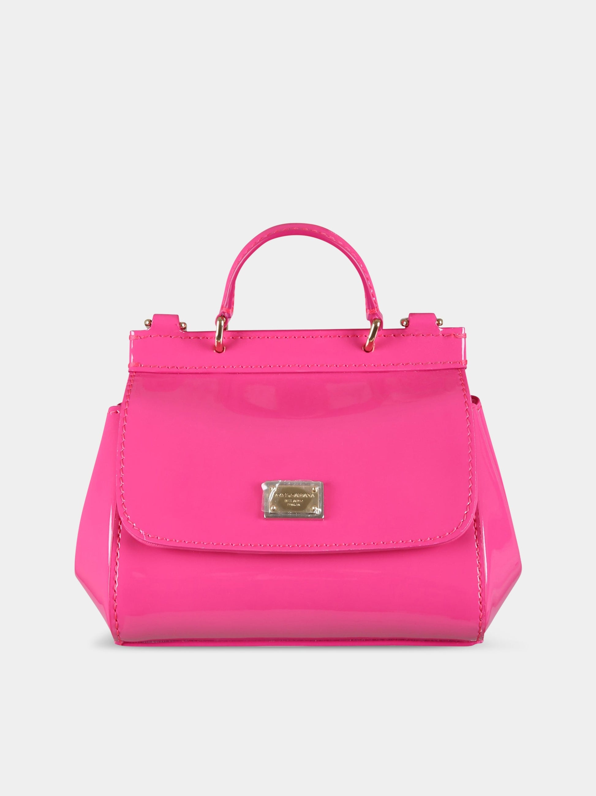 Borsa fucsia Sicily per bambina con logo,Dolce & Gabbana Kids,EB0003 A1067 80411