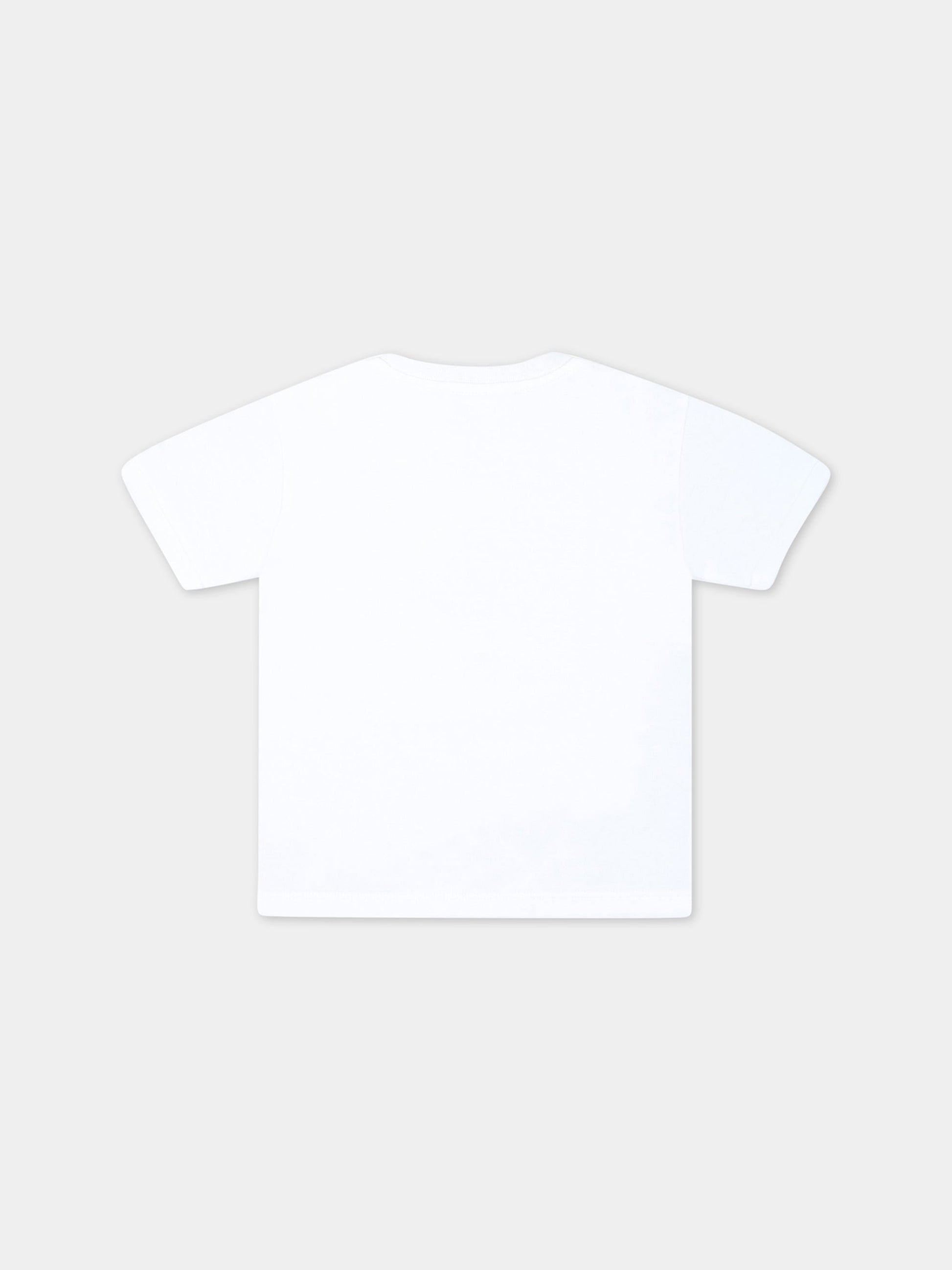 T-shirt bianca per neonata con logo,Dolce & Gabbana Kids,L2JTJT G7G8A HA3VN