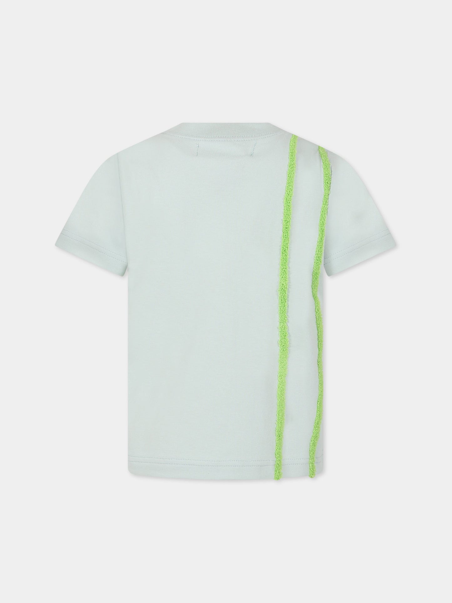 T-shirt celeste per bambini con dettagli verde,Raquette,BAT 001B 67