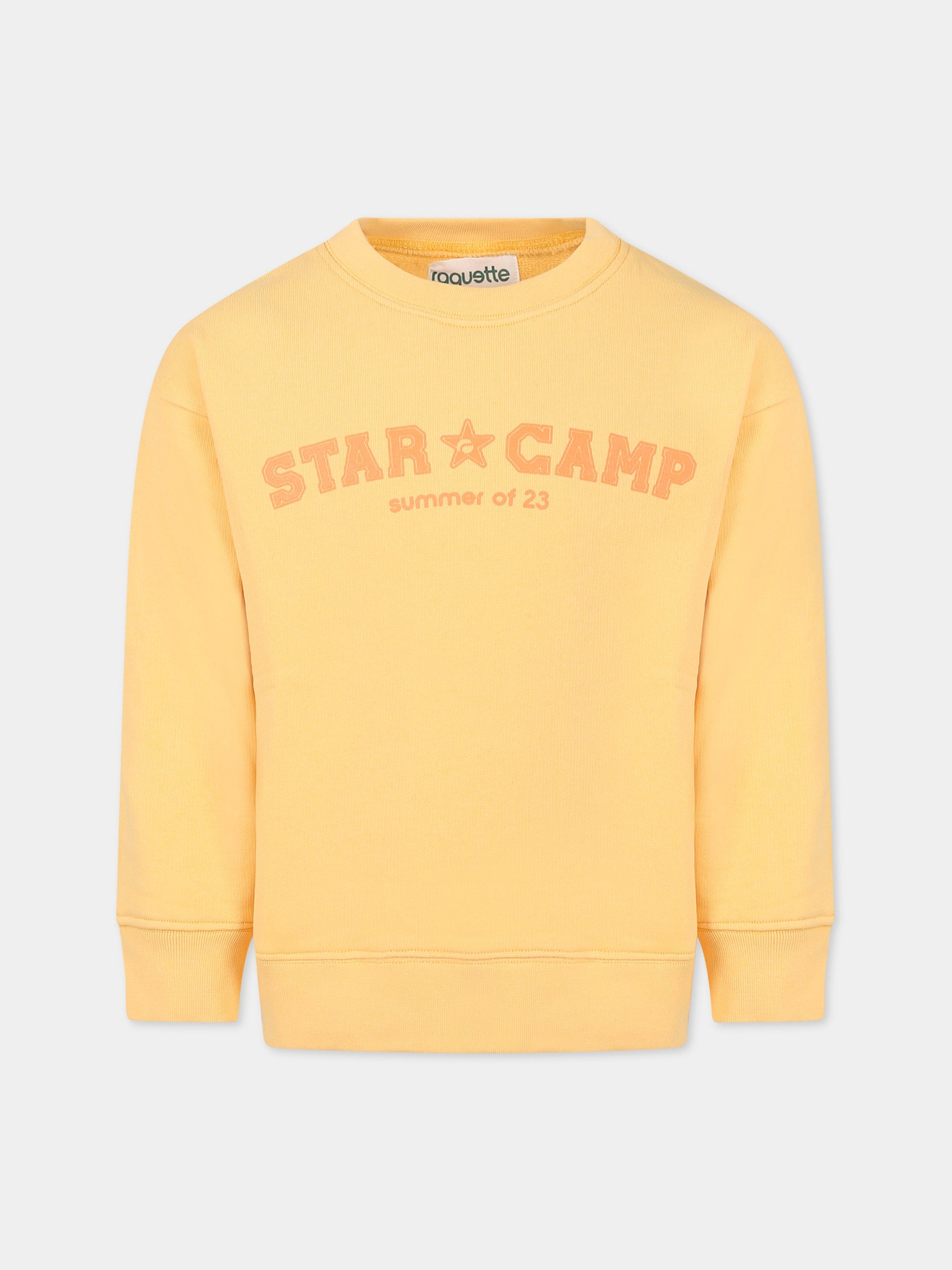 Felpa arancione per bambini con scritta  Star camp ,Raquette,BAT 003A 65
