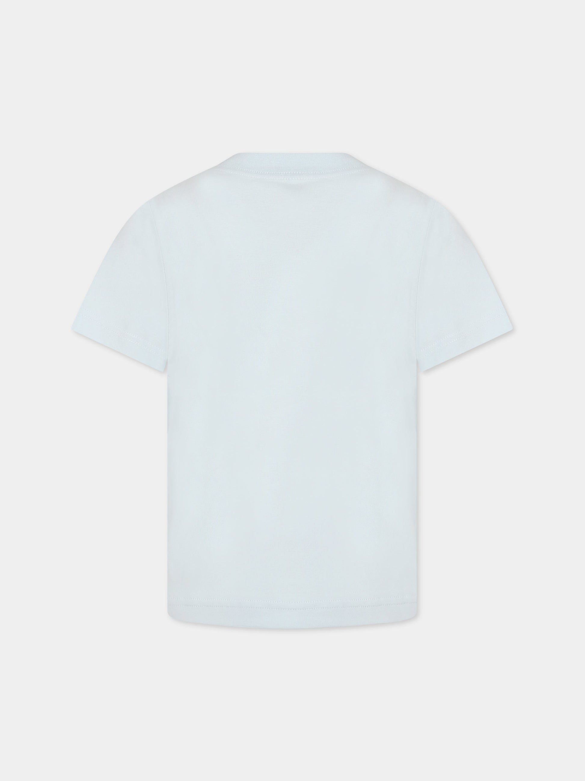 T-shirt celeste per bambini con stampa e logo,Raquette,BAT 001C 78