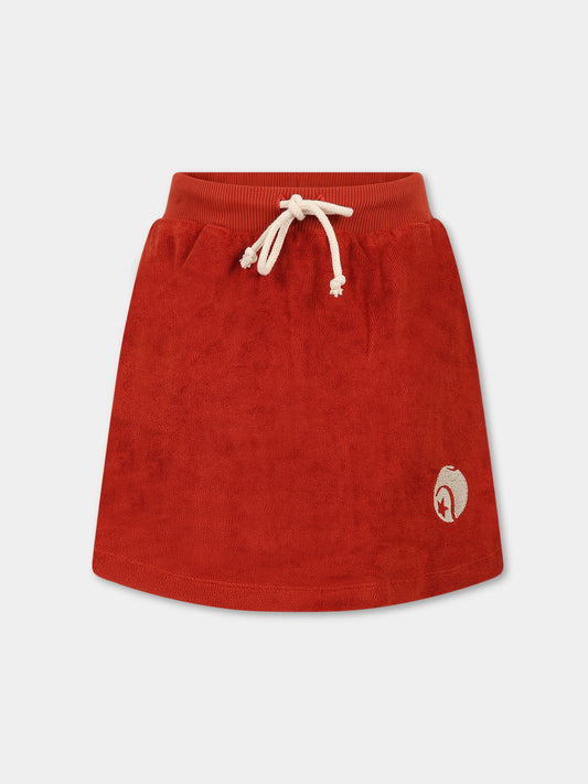Gonna rossa per bambina con ricamo,Raquette,SCA 007B 81
