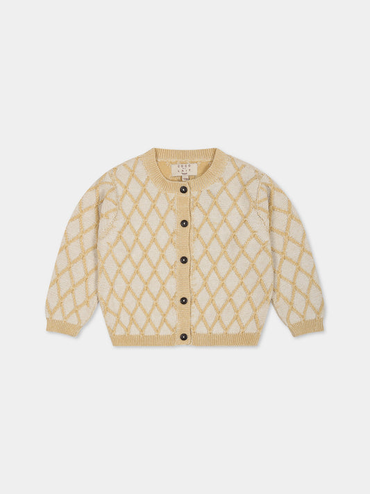 Cardigan giallo per bambina,Coco Au Lait,14COCO1137