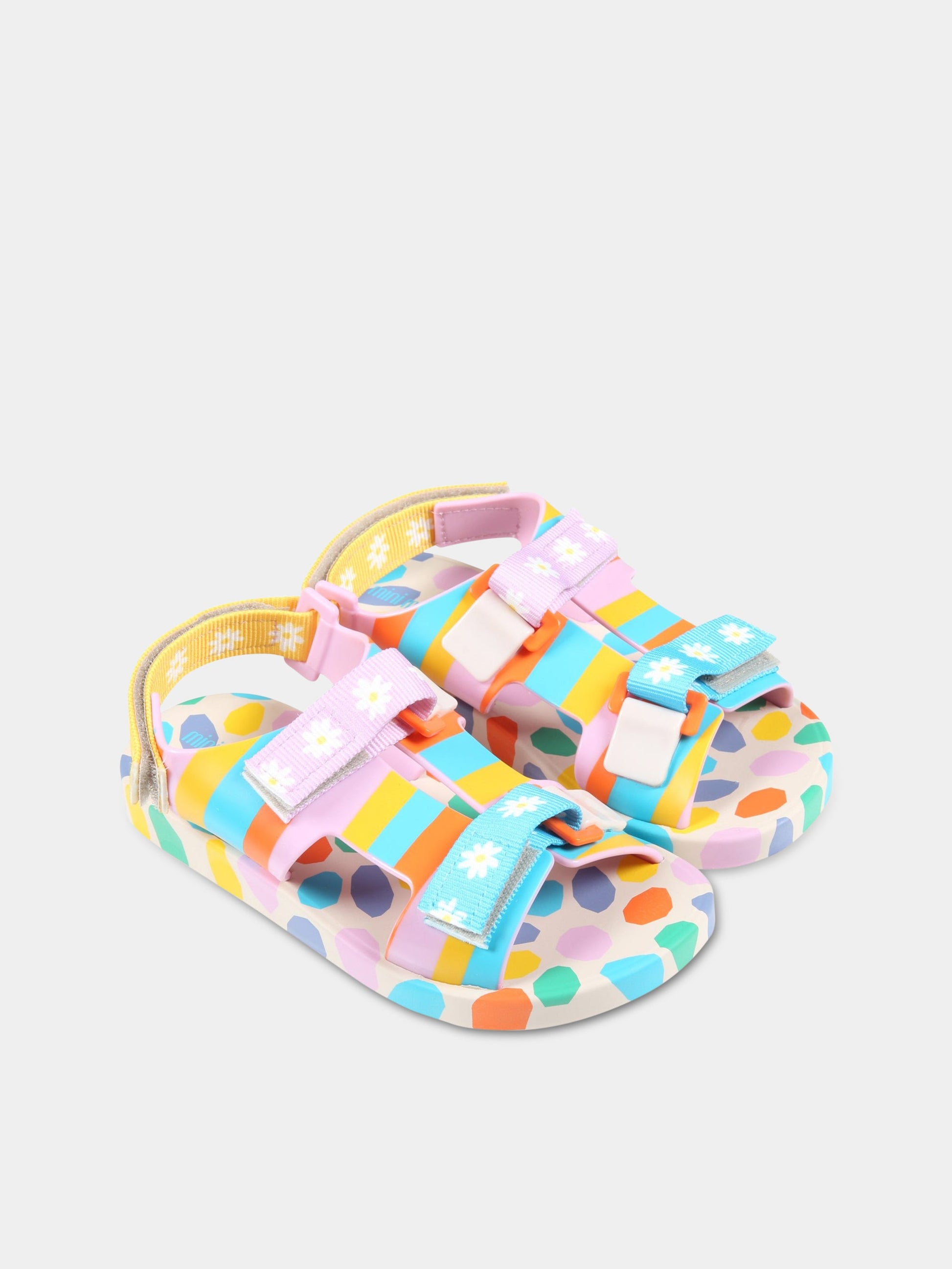 Sandali multicolor per bambina con fiori,Mini Melissa,33449 54170