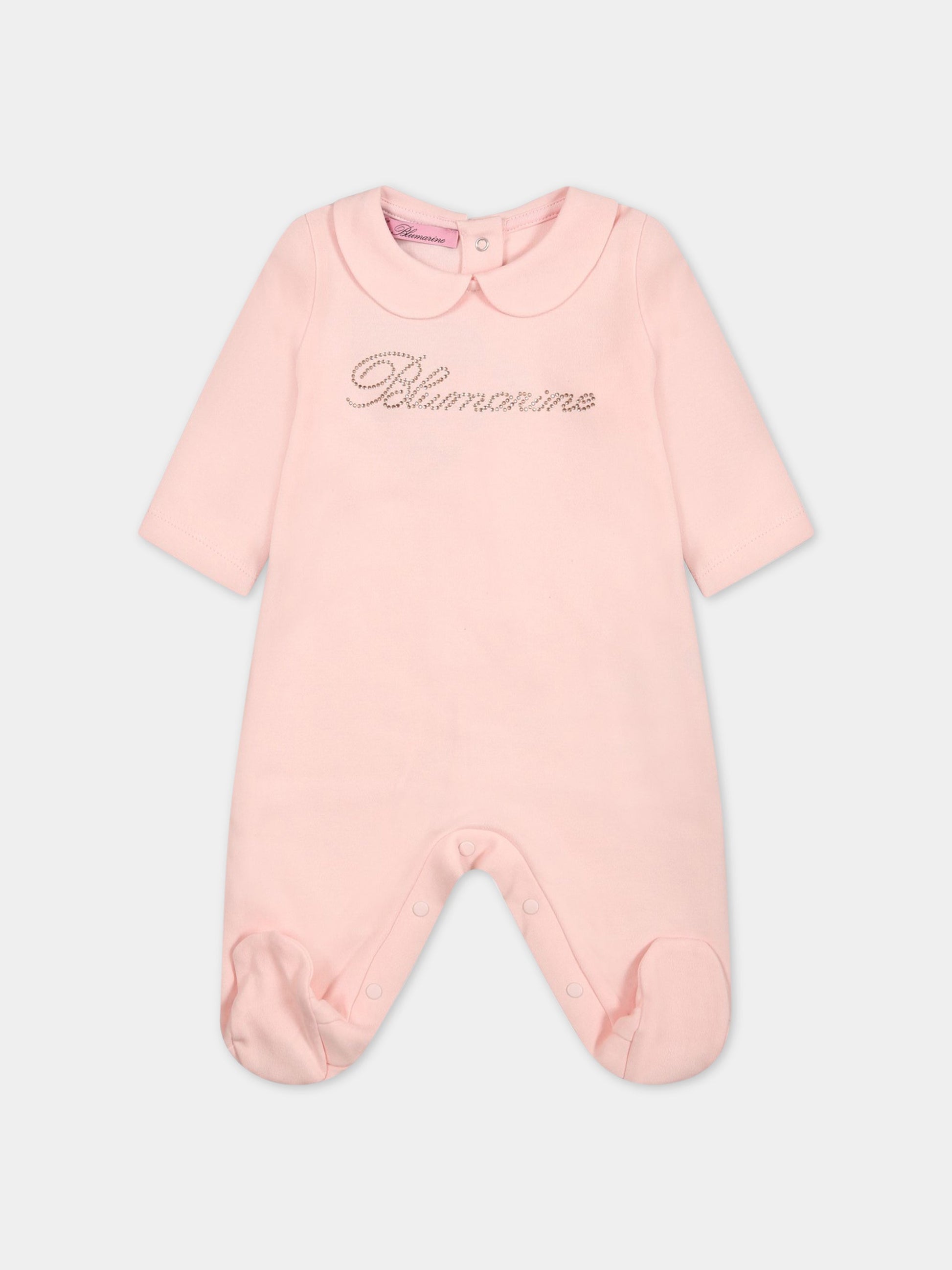 Set rosa per neonata con logo,Blumarine Baby,IA3126J6050 X0485