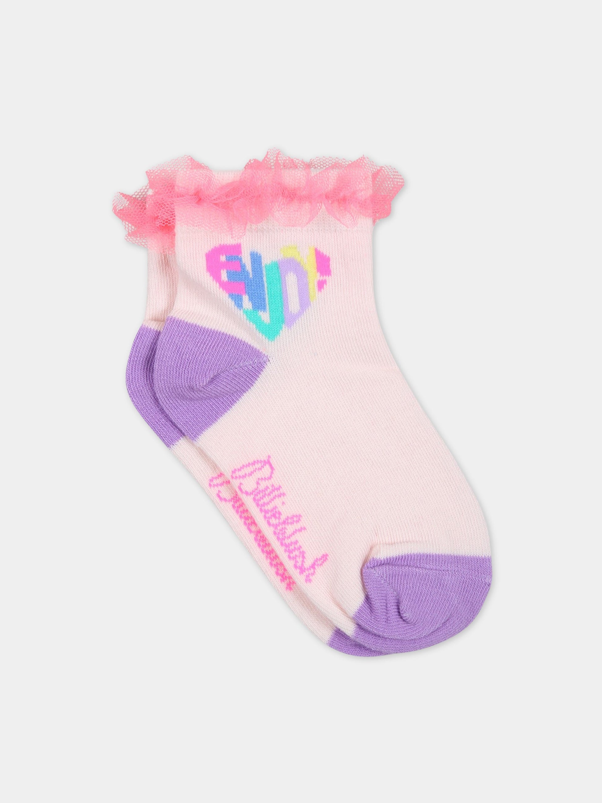 Calze multicolor per bambina con cuore,Billieblush,U10515 45S
