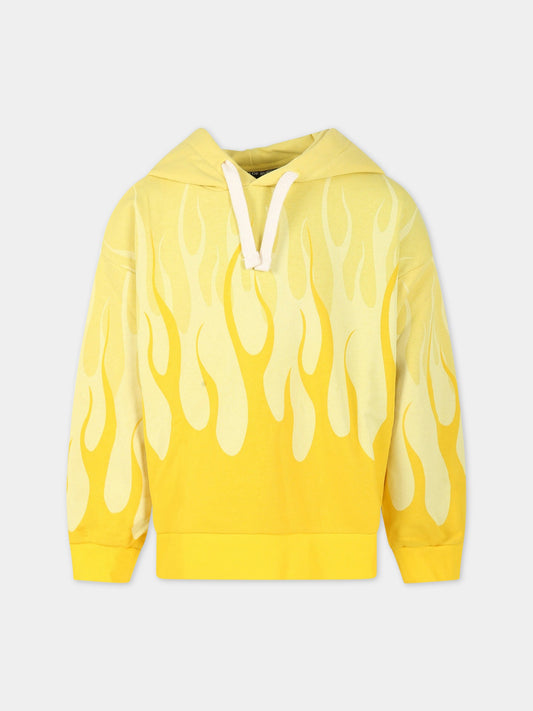 Felpa gialla per bambino con logo,Vision Of Super,MFV3108J GIALLO