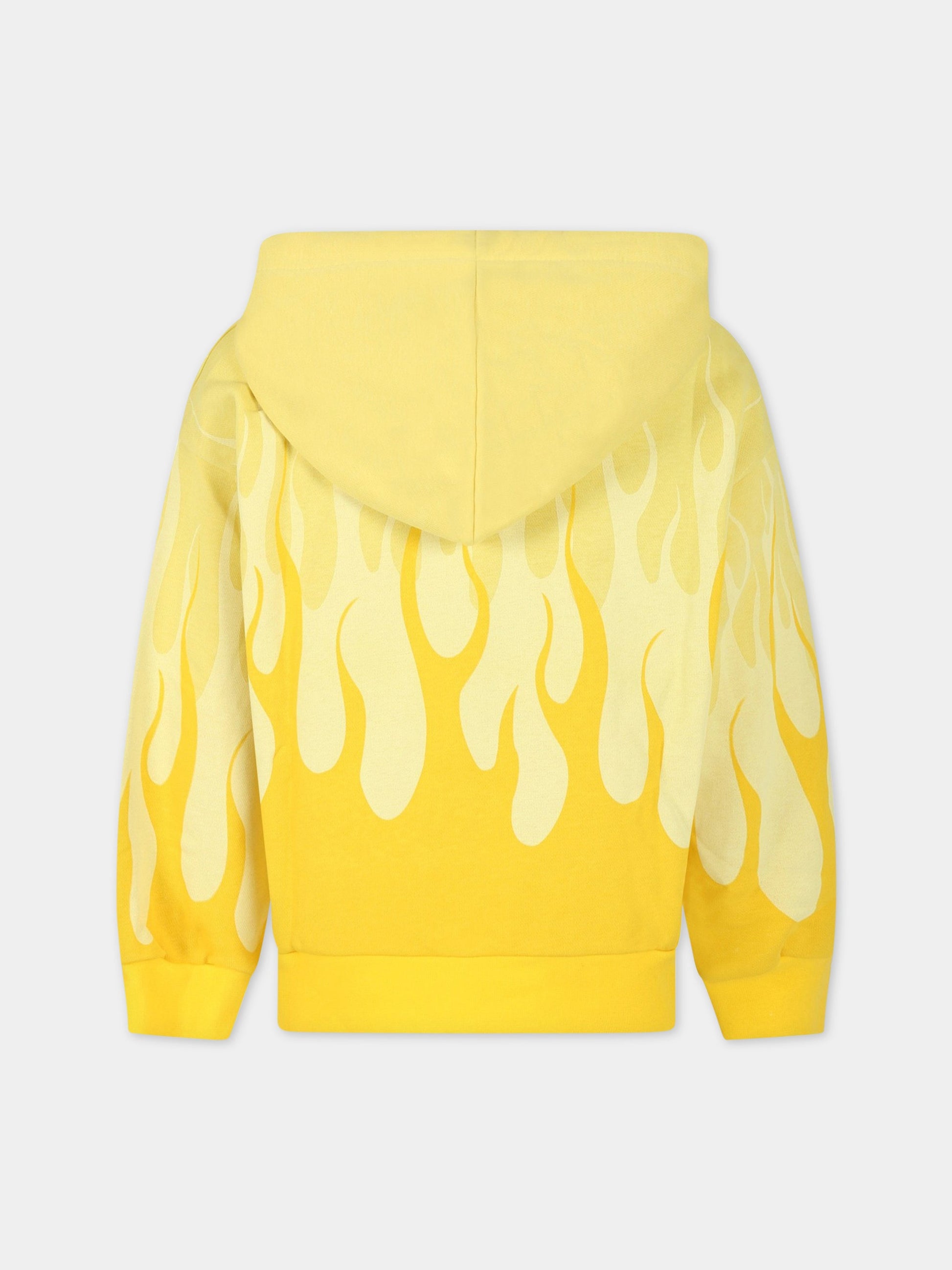 Felpa gialla per bambino con logo,Vision Of Super,MFV3108J GIALLO