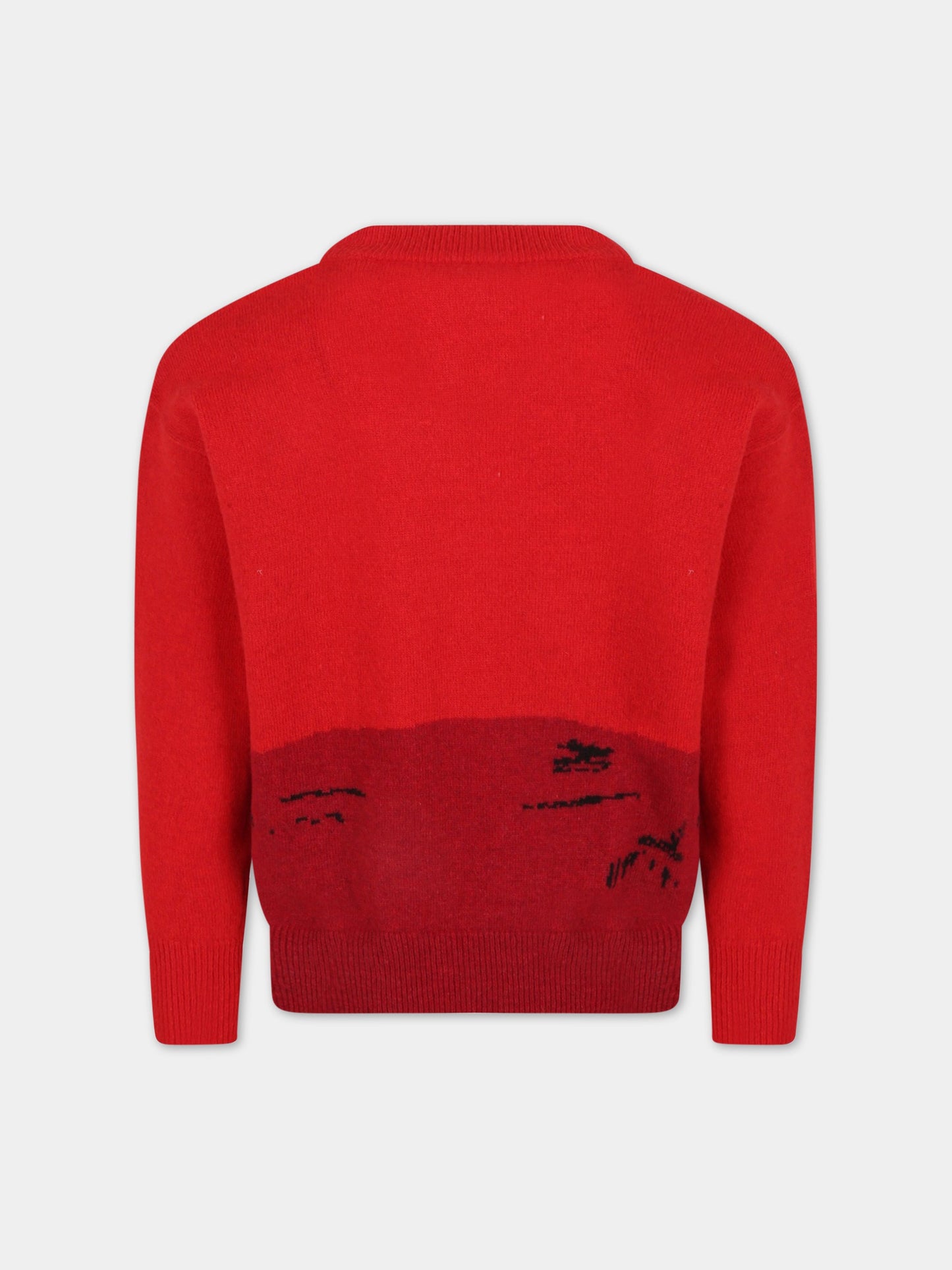 Maglione rosso per bambino con orso,Armani Junior,6L4MZA 1M5FZ F314