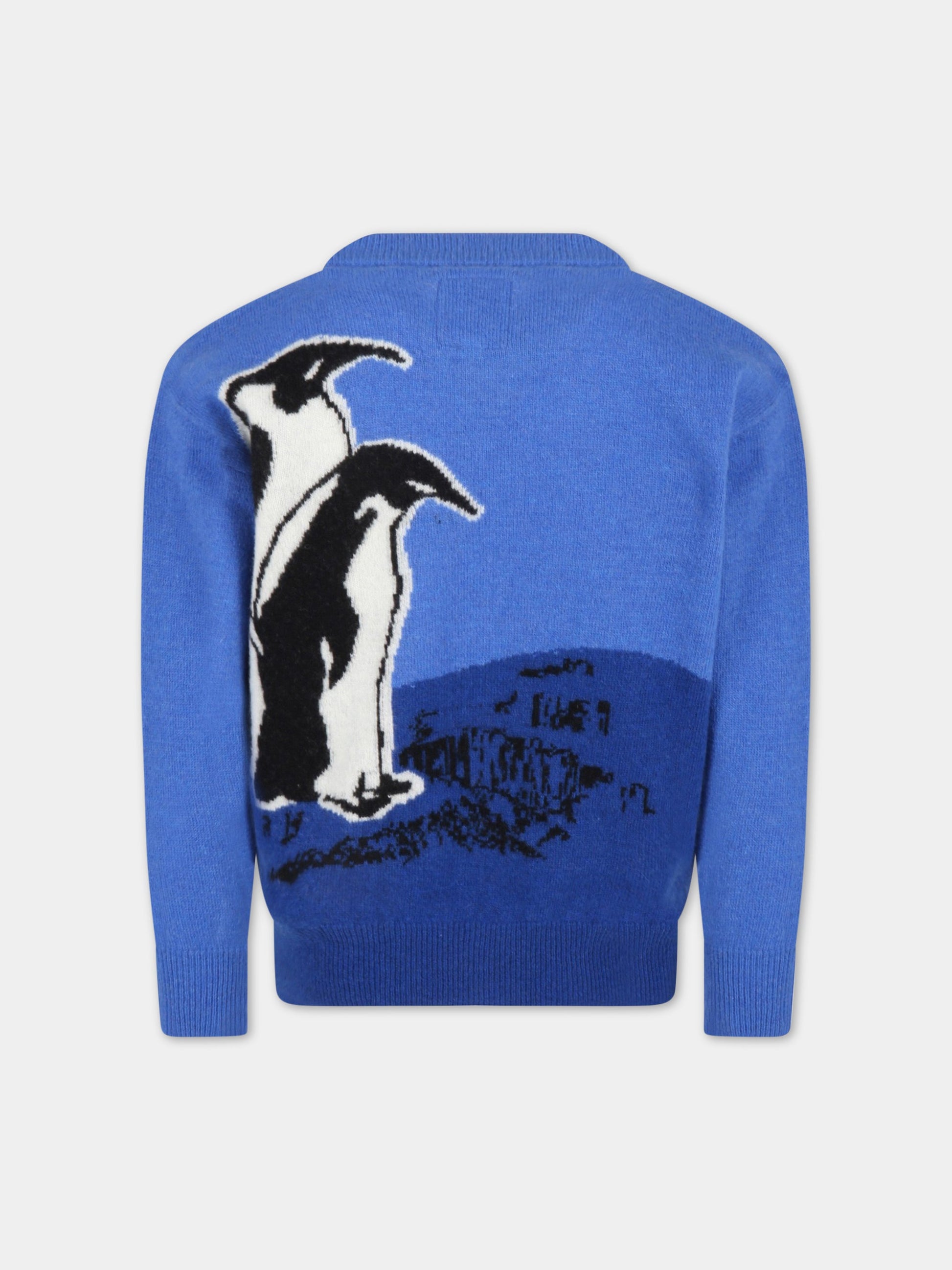 Maglione blu per bambino con pinguini,Armani Junior,6L4MZA 1M5FZ F962