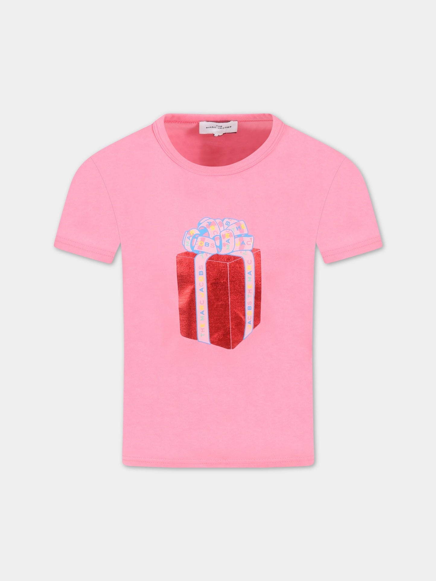 T-shirt rosa per bambina con pacco regalo,Little Marc Jacobs,W15590 49H
