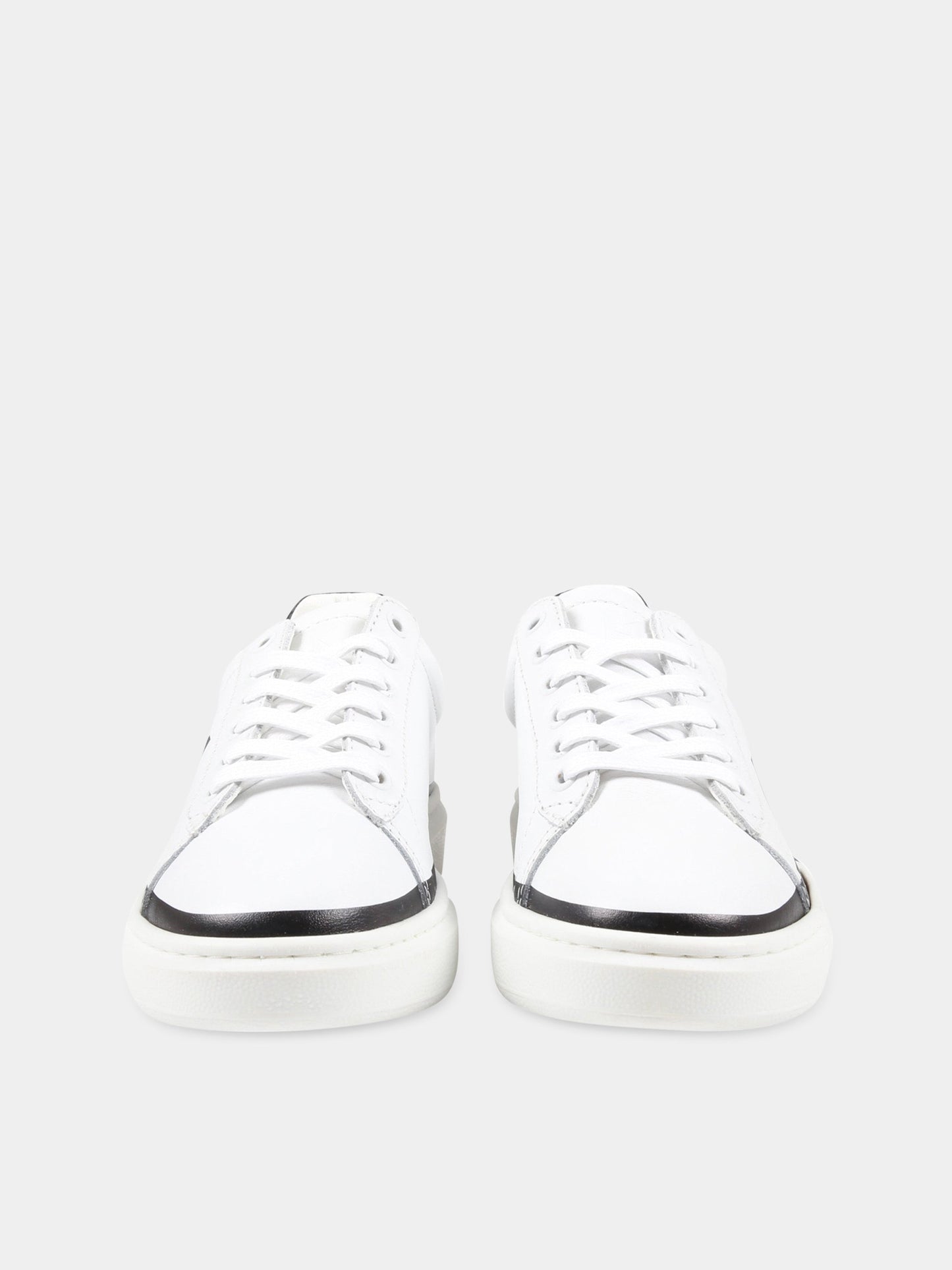 Sneakers bianche per bambini con logo,Karl Lagerfeld Kids,Z29040 10B