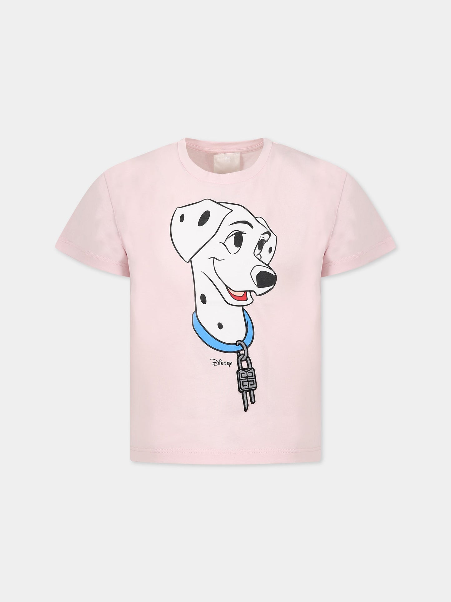 T-shirt rosa per bambina con stampa la carica dei 101 e logo,Givenchy Kids,H15328 44Z