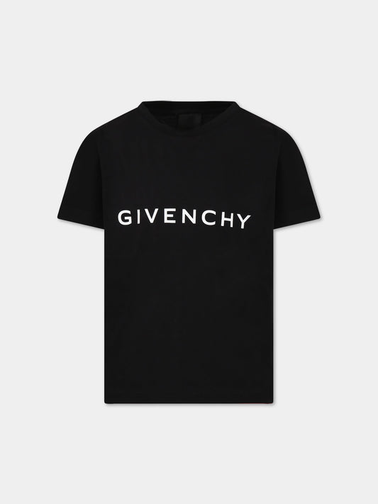 T-shirt nera per bambini con stampa la carica dei 101 e logo,Givenchy Kids,H25443 09B