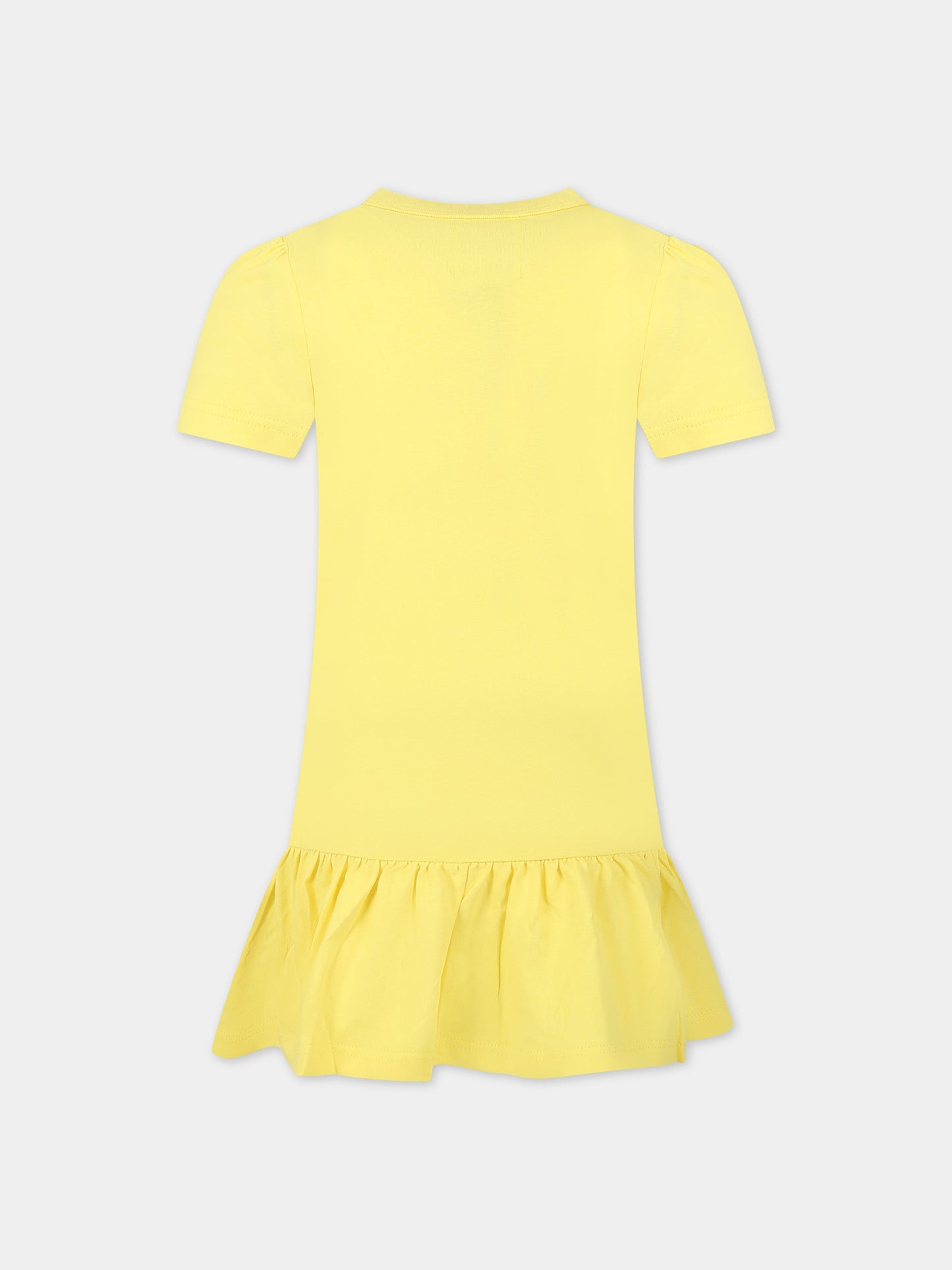 Vestito giallo per bambina con stampa e logo,Little Marc Jacobs,W52005 508