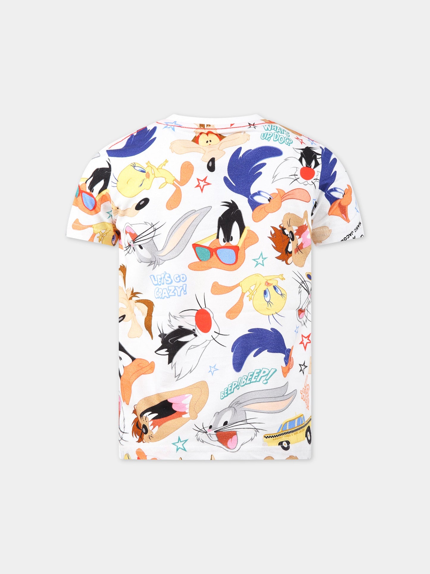 T-shirt bianca per bambino con stampa all-over,Little Marc Jacobs,W55013 10P