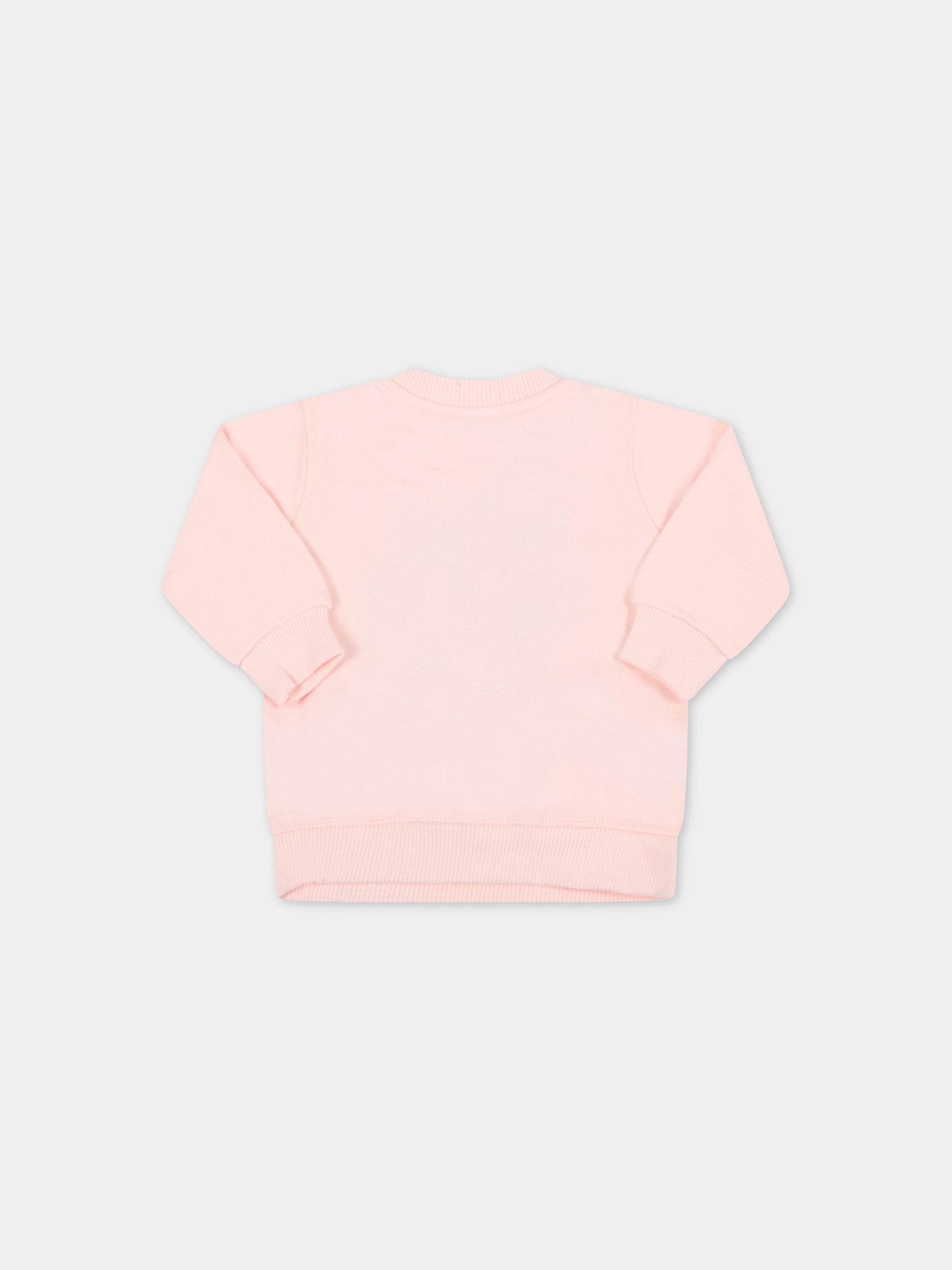 Felpa rosa per neonata con tigre,Kenzo Kids,K05082 477